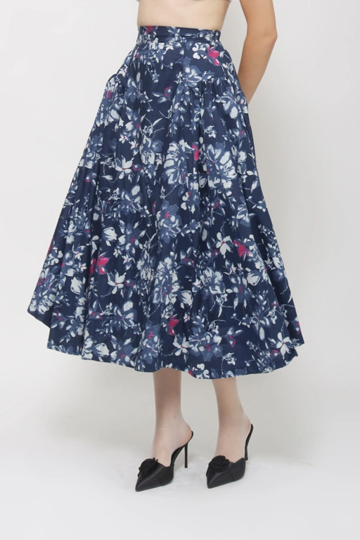 Image of Eden Skirt in Blue Floral