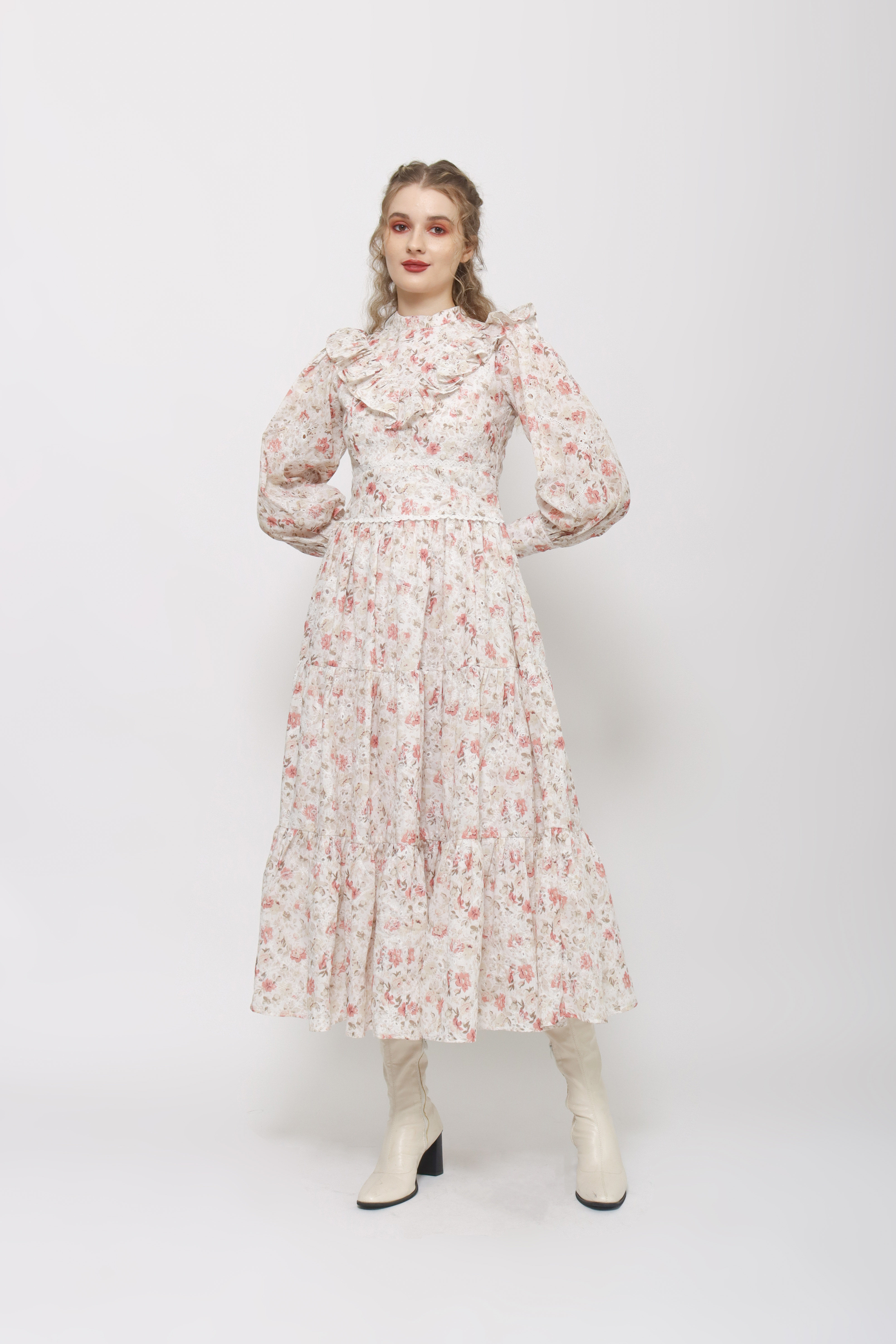 Marina Dress in Cream Floral