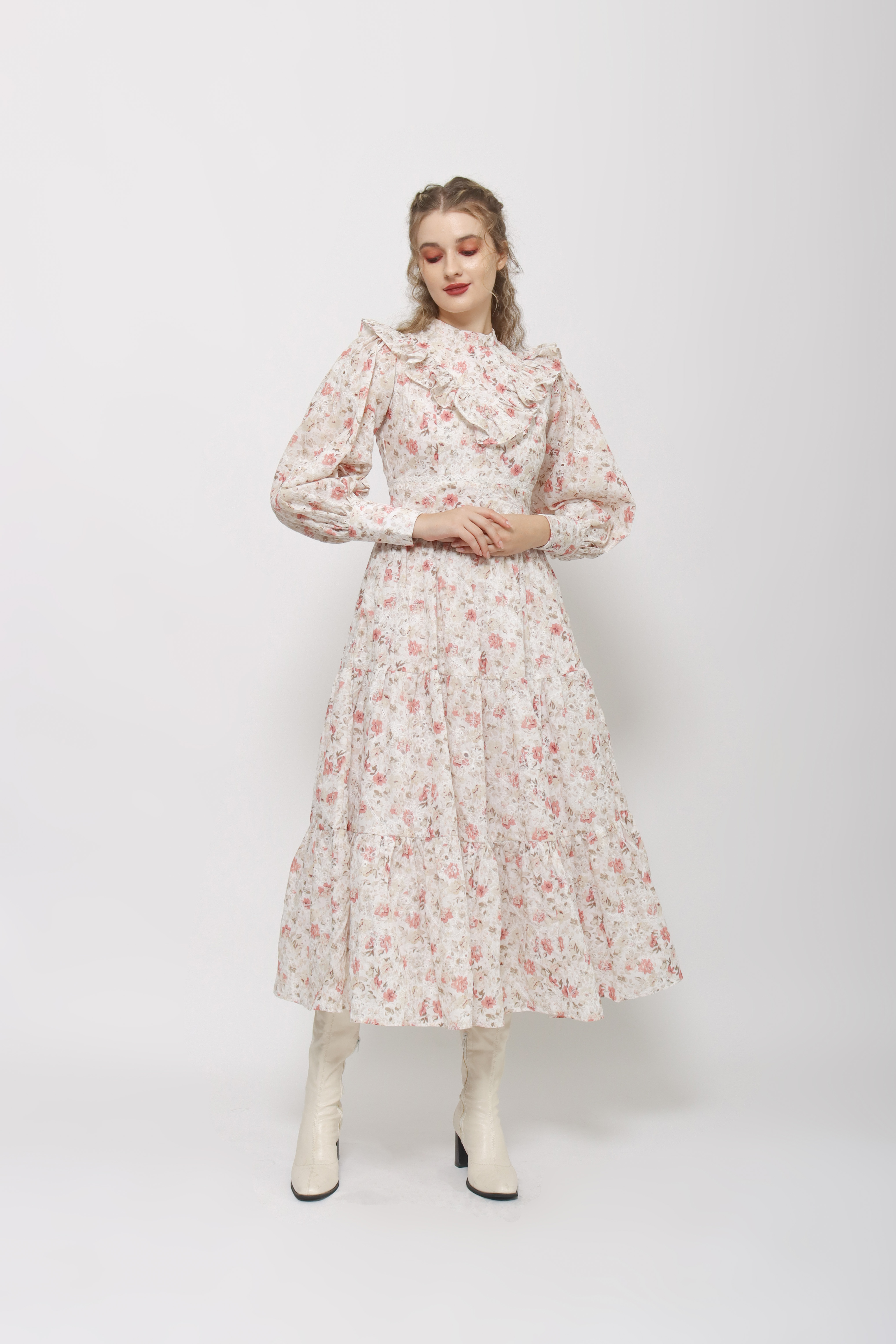 Marina Dress in Cream Floral