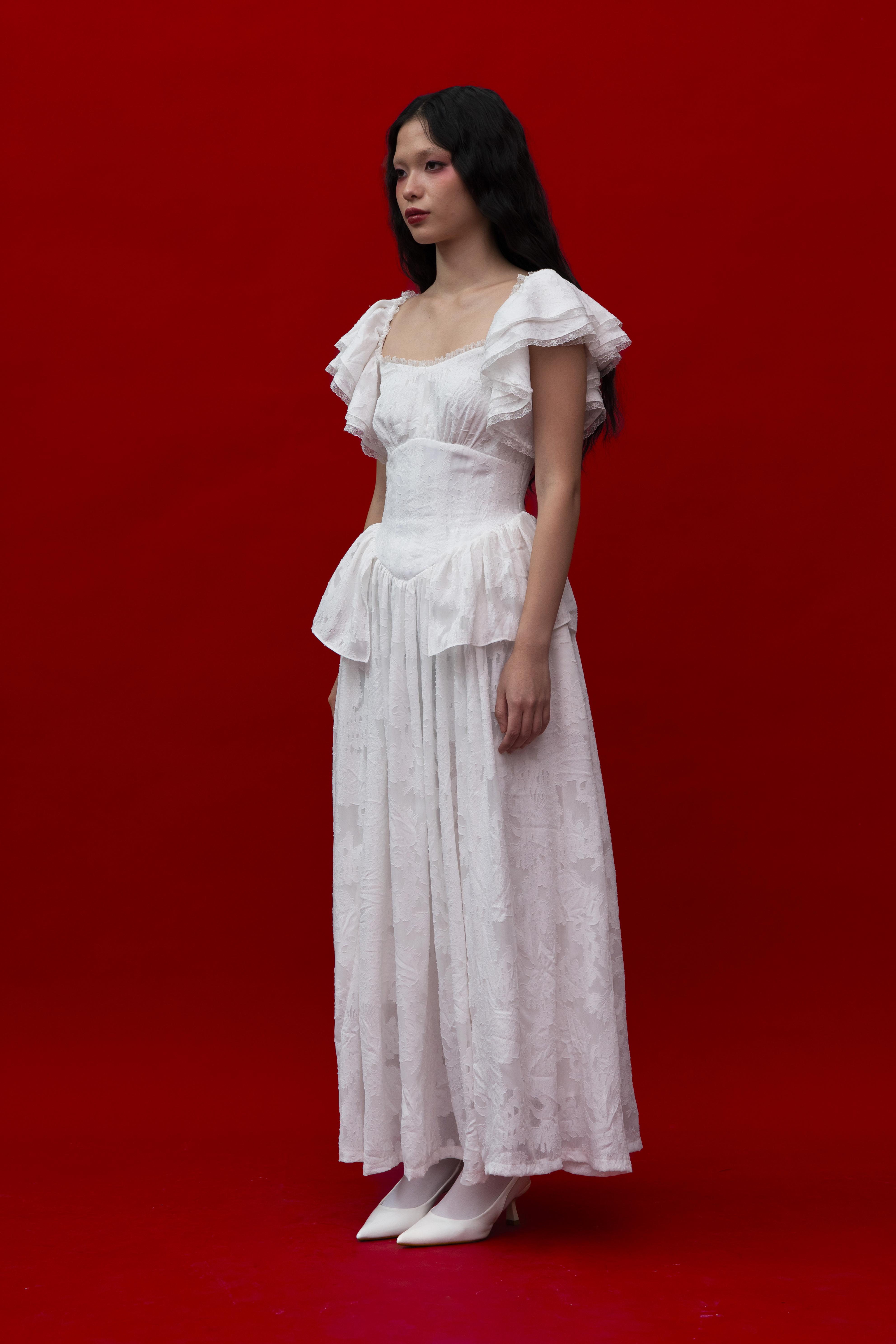 Georgiana Dress in White (Pre-Order)