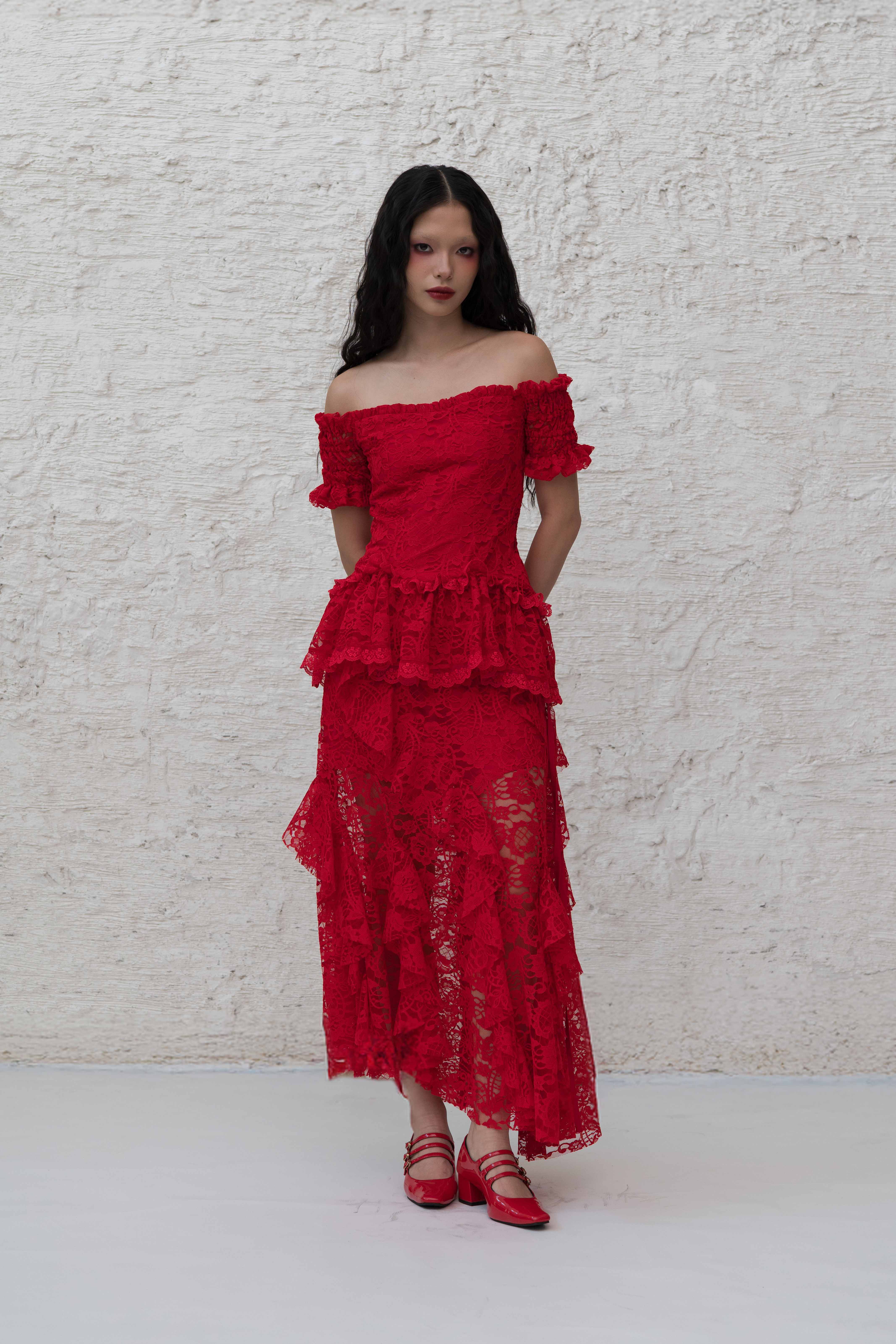 Lunaria Blouse in Red