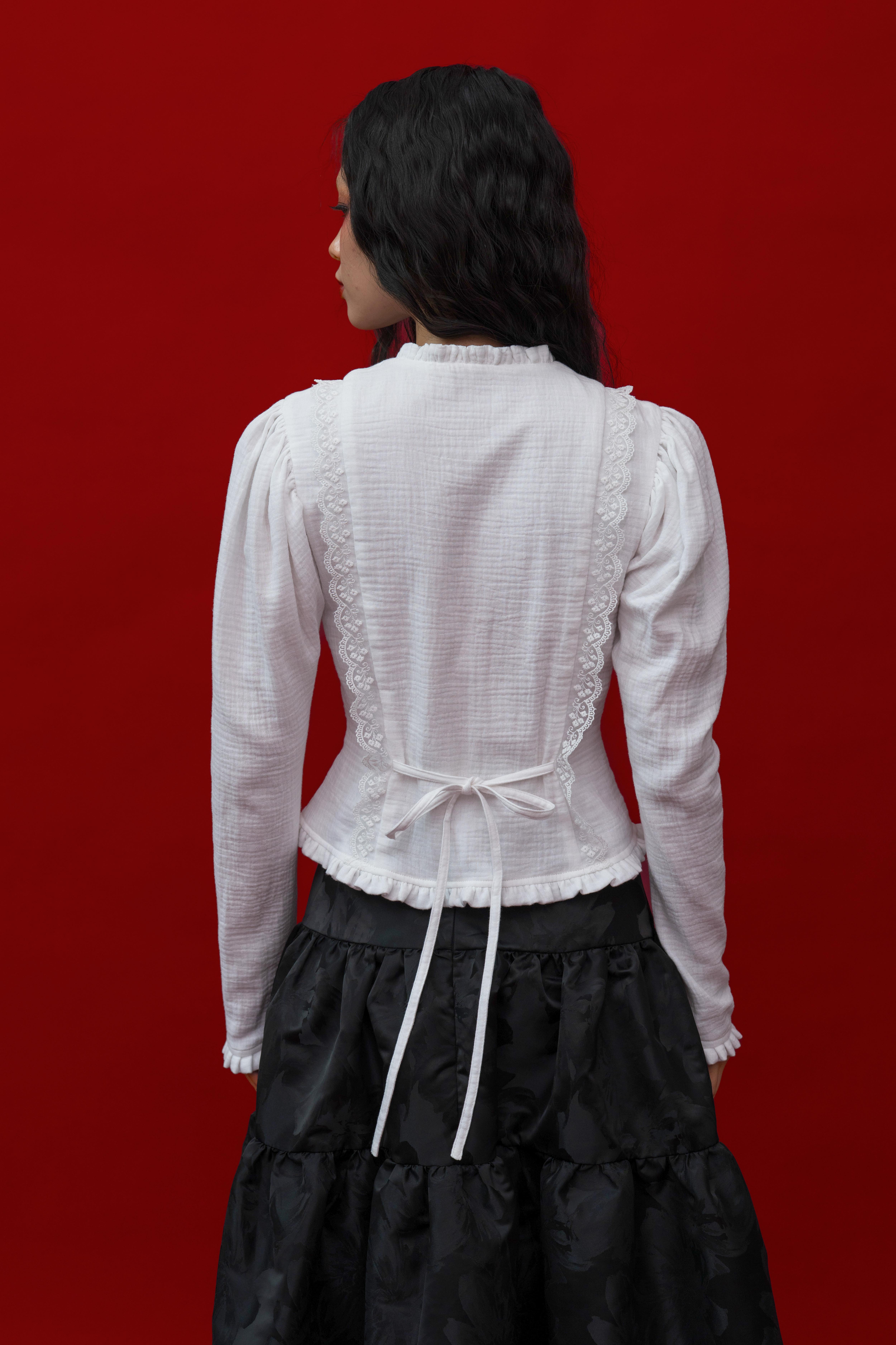 Catherine Blouse in White (Pre-Order)