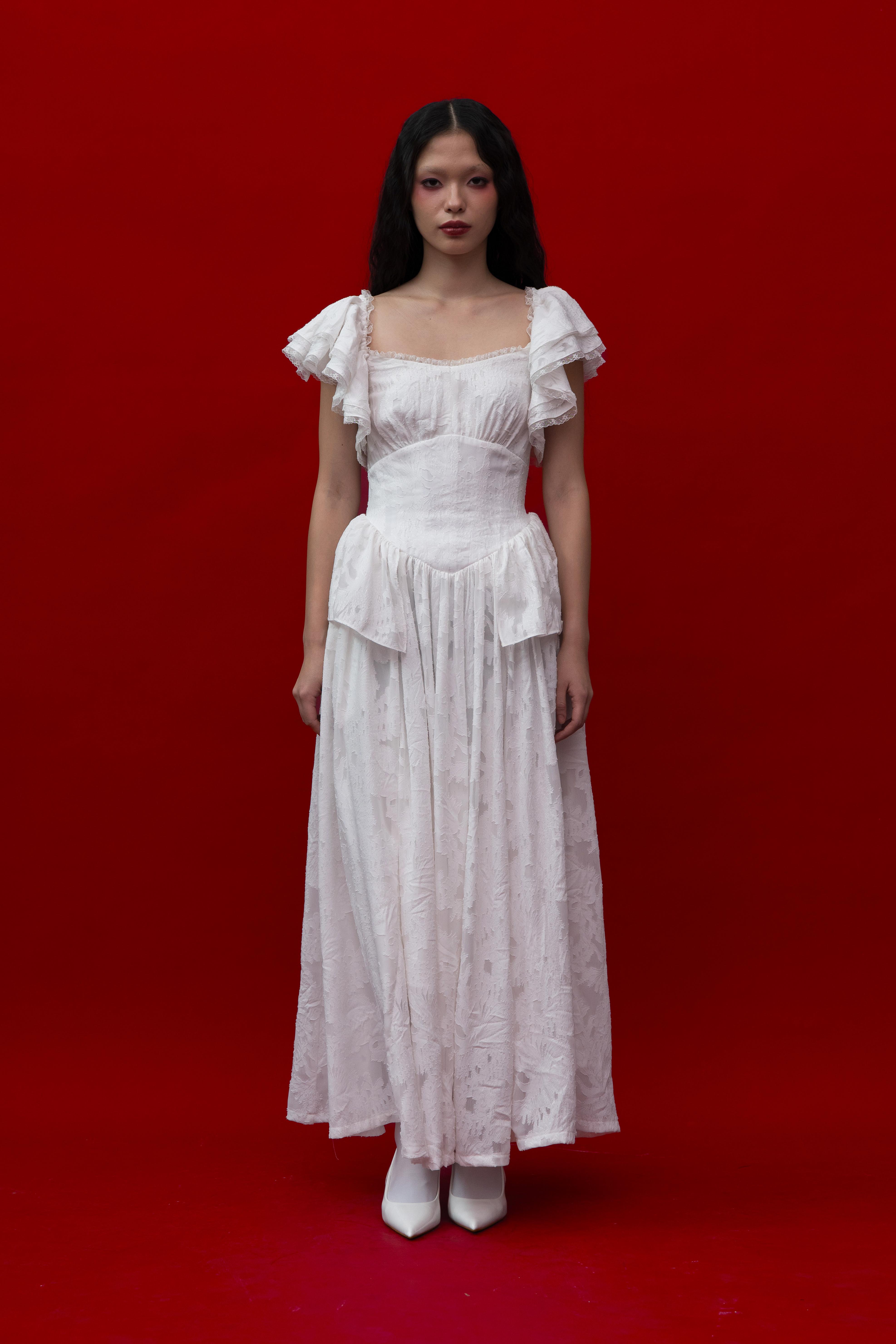 Georgiana Dress in White (Pre-Order)