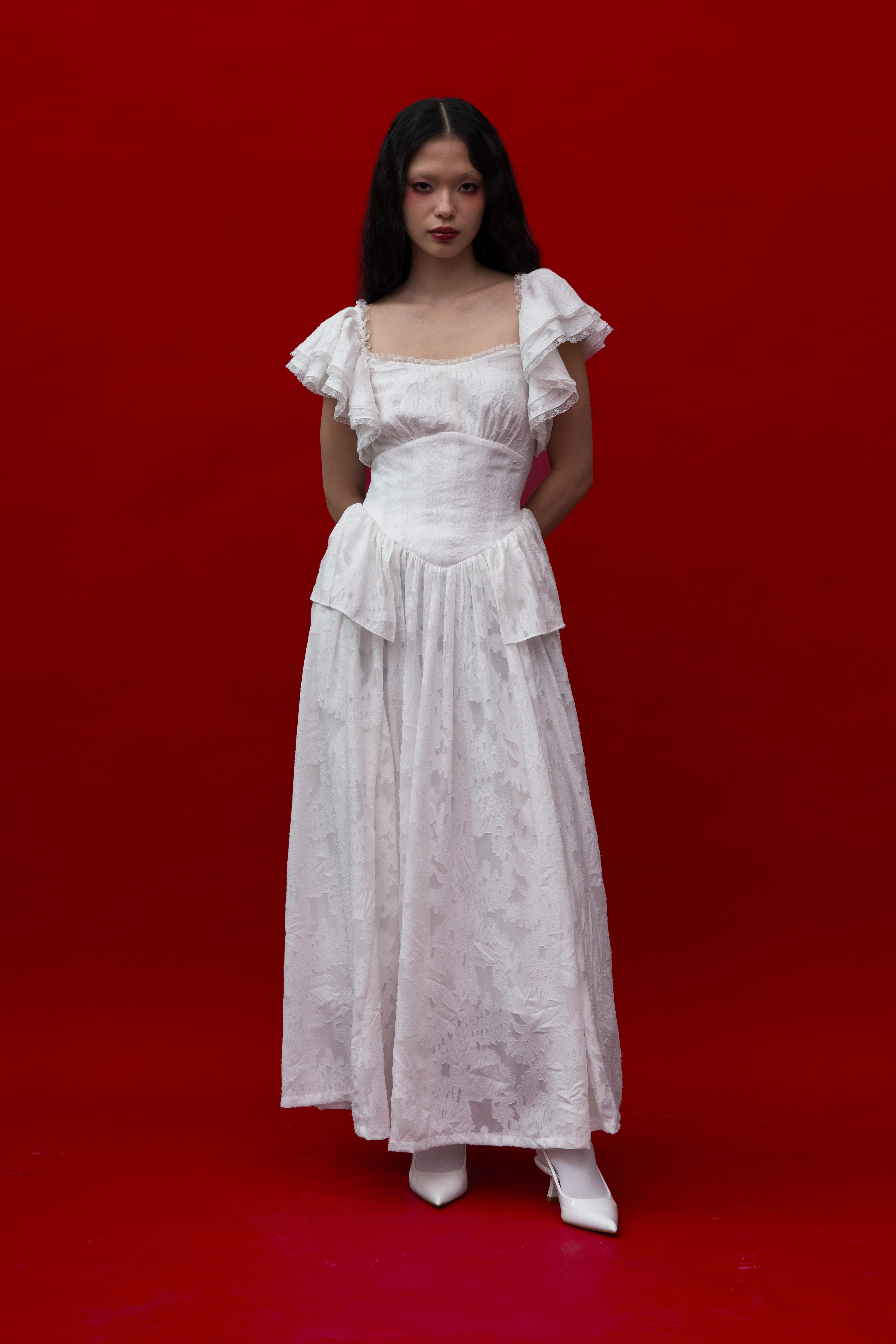 Georgiana Dress in White (Pre-Order)