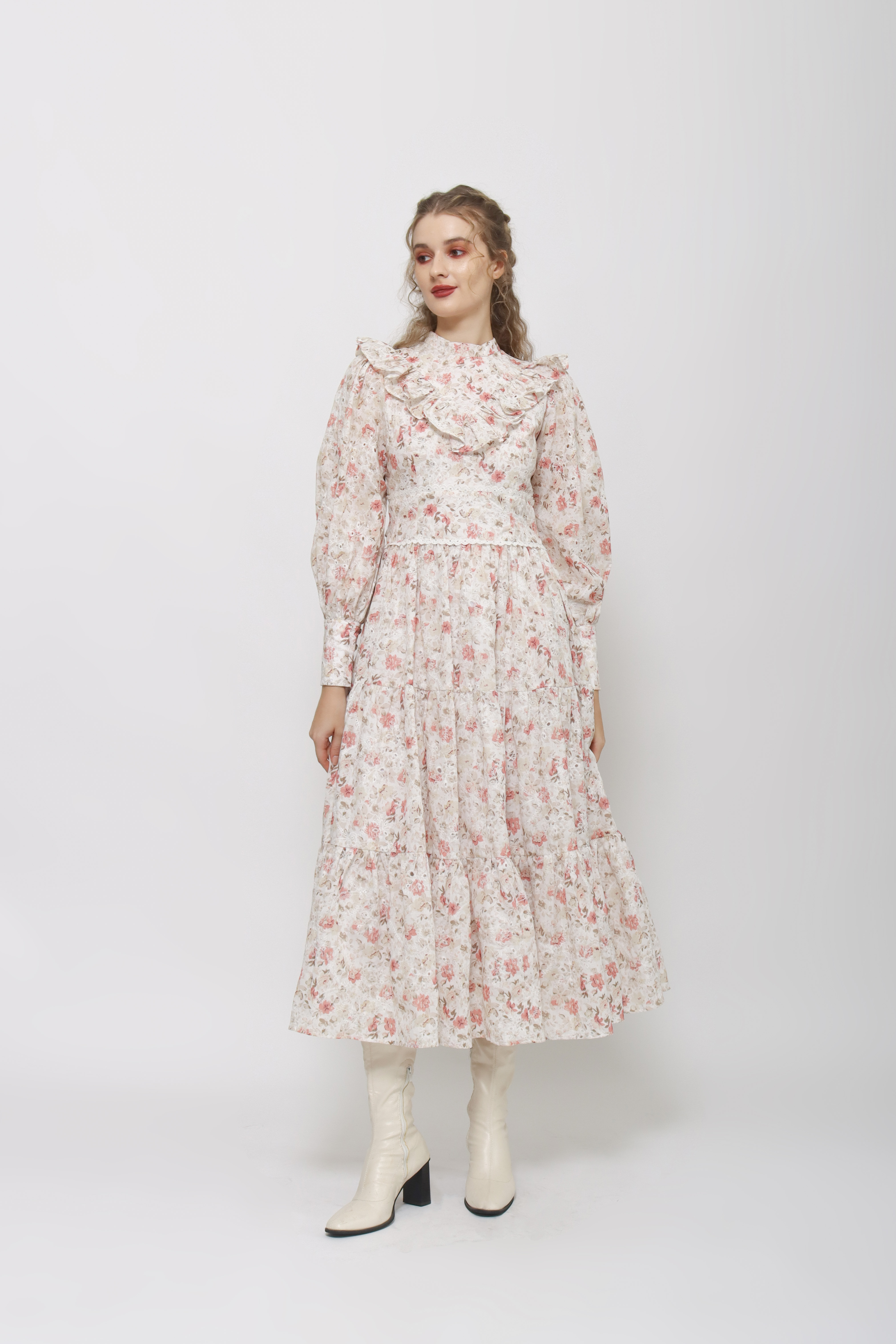 Marina Dress in Cream Floral