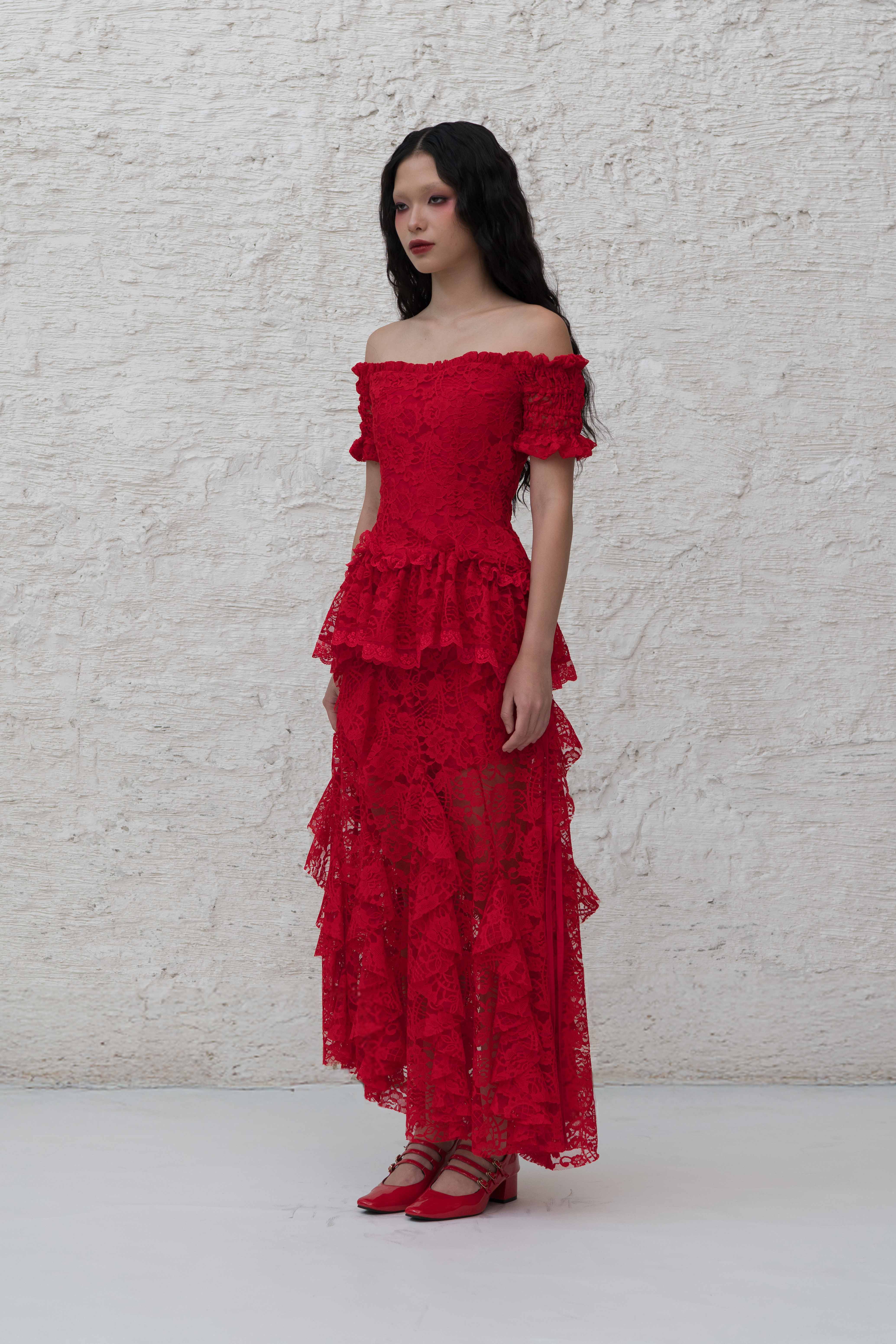 Lunaria Blouse in Red
