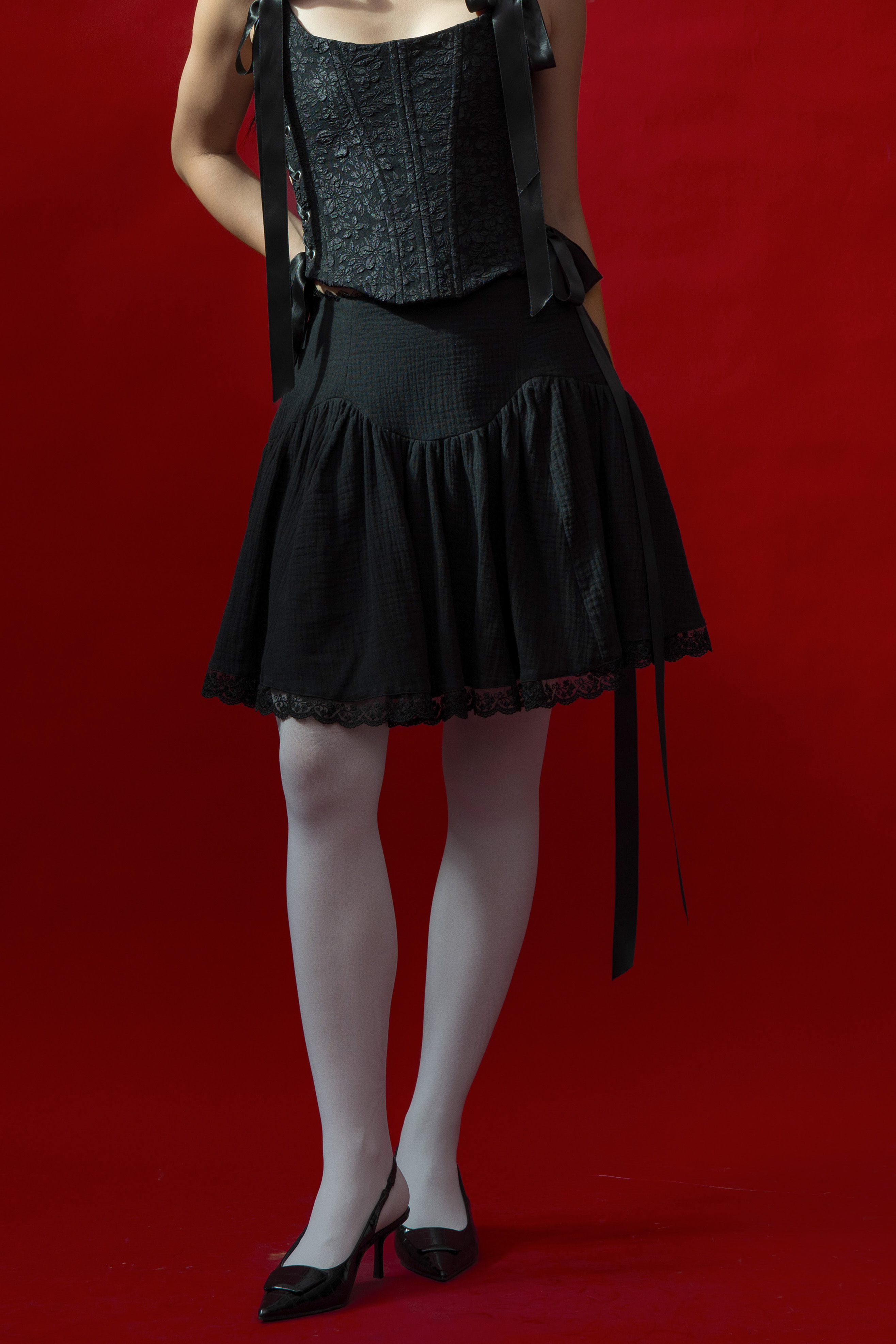 Marceline Short Skirt in Black (Pre-Order)