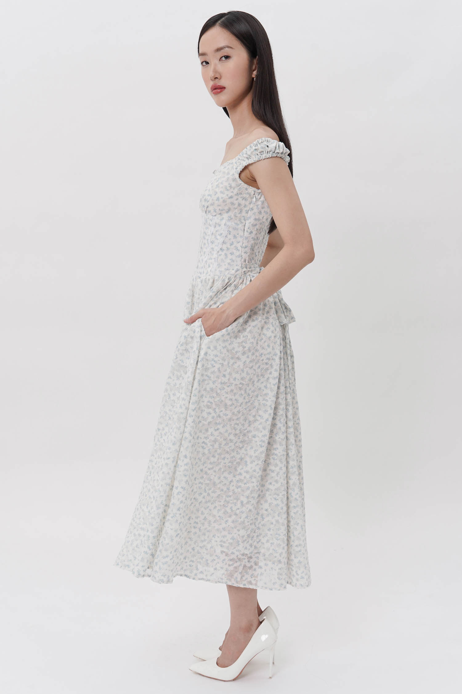 STARRY Azure Dress in Blue Floral