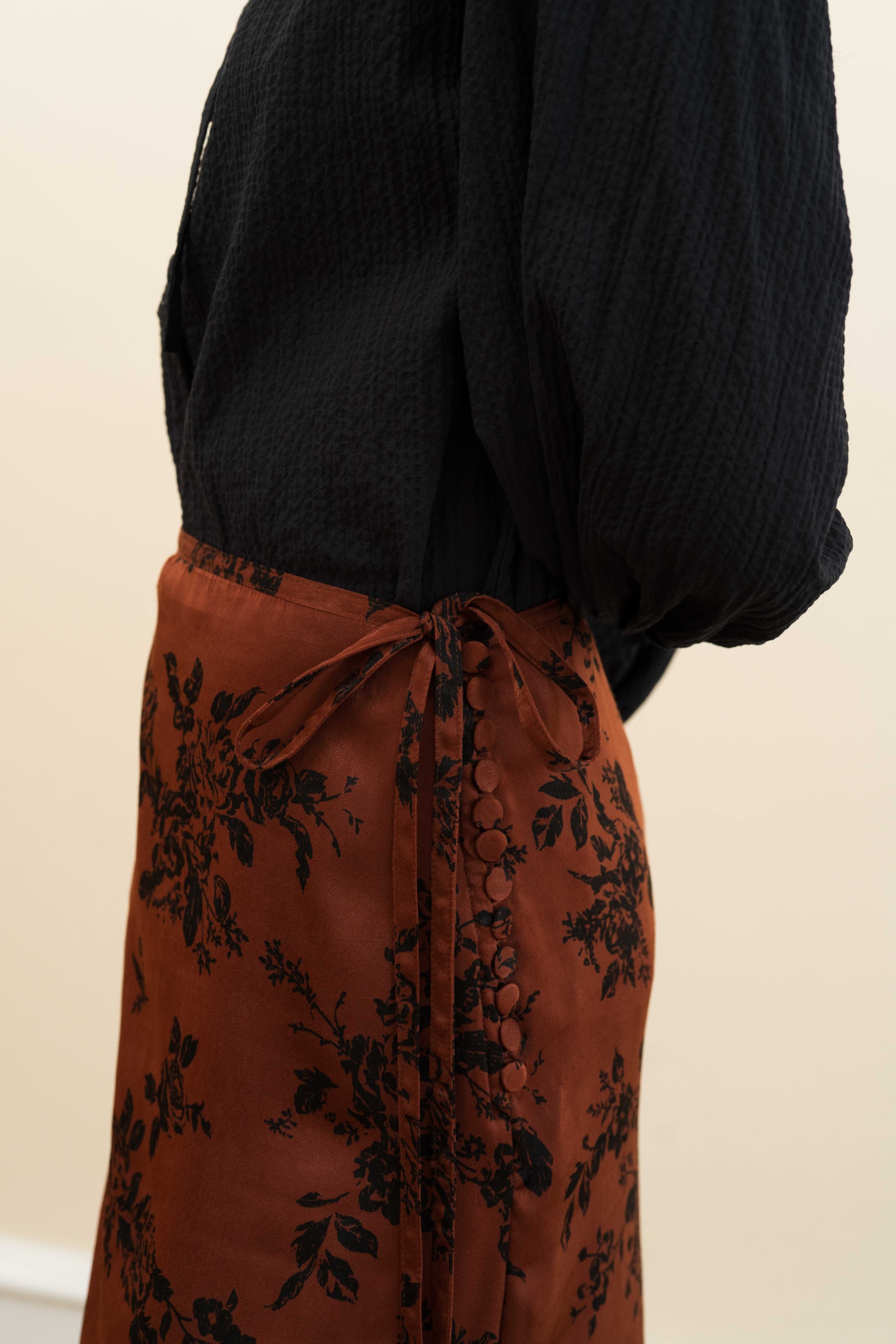 Evening Skirt in Burnt Umber Floral (Pre-Order)