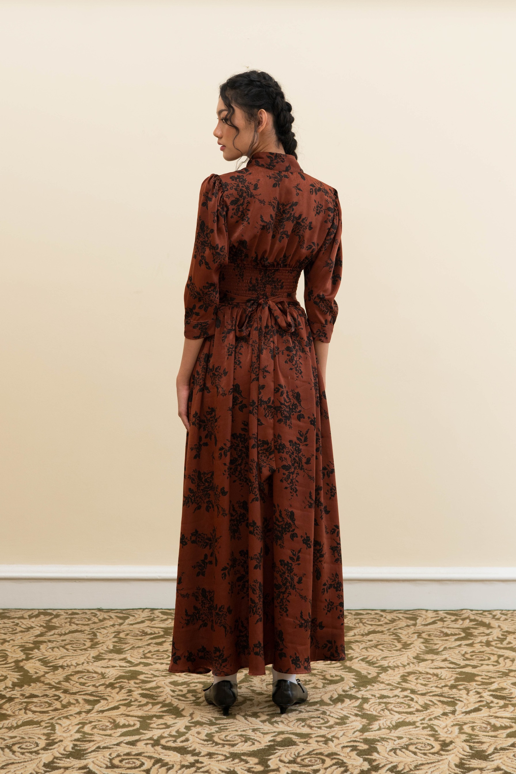 Juliet Dress in Burnt Umber Floral