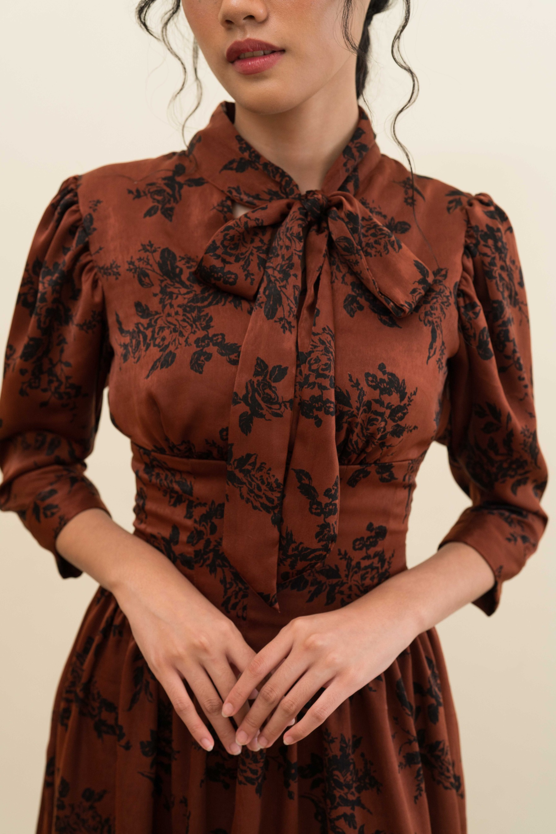Juliet Dress in Burnt Umber Floral