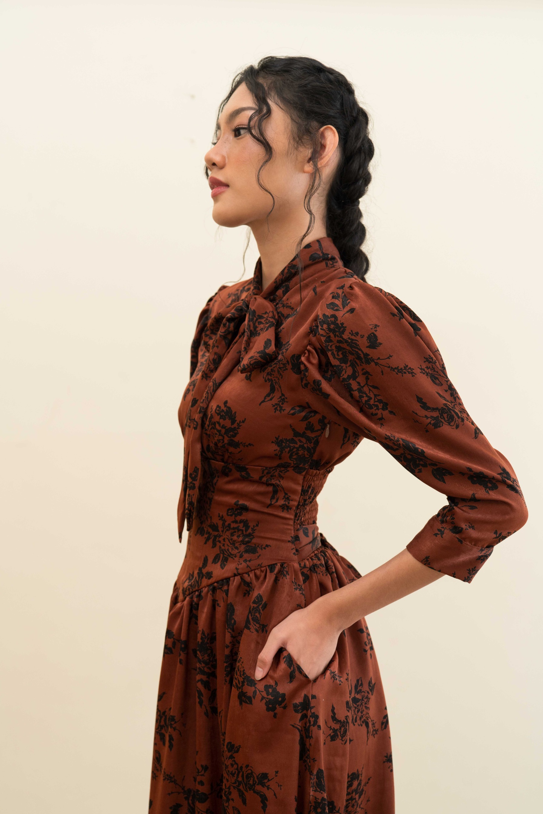 Juliet Dress in Burnt Umber Floral