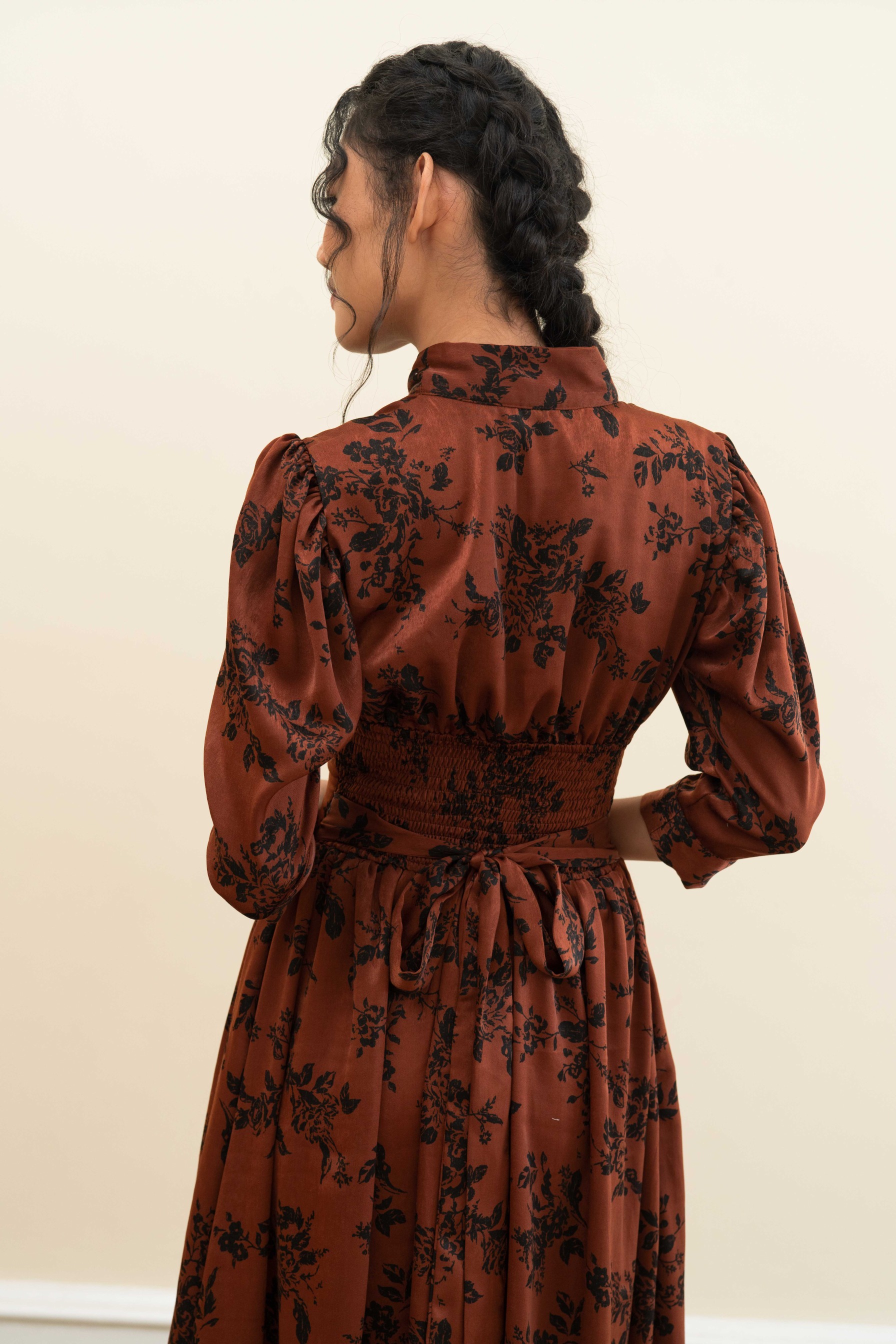 Juliet Dress in Burnt Umber Floral