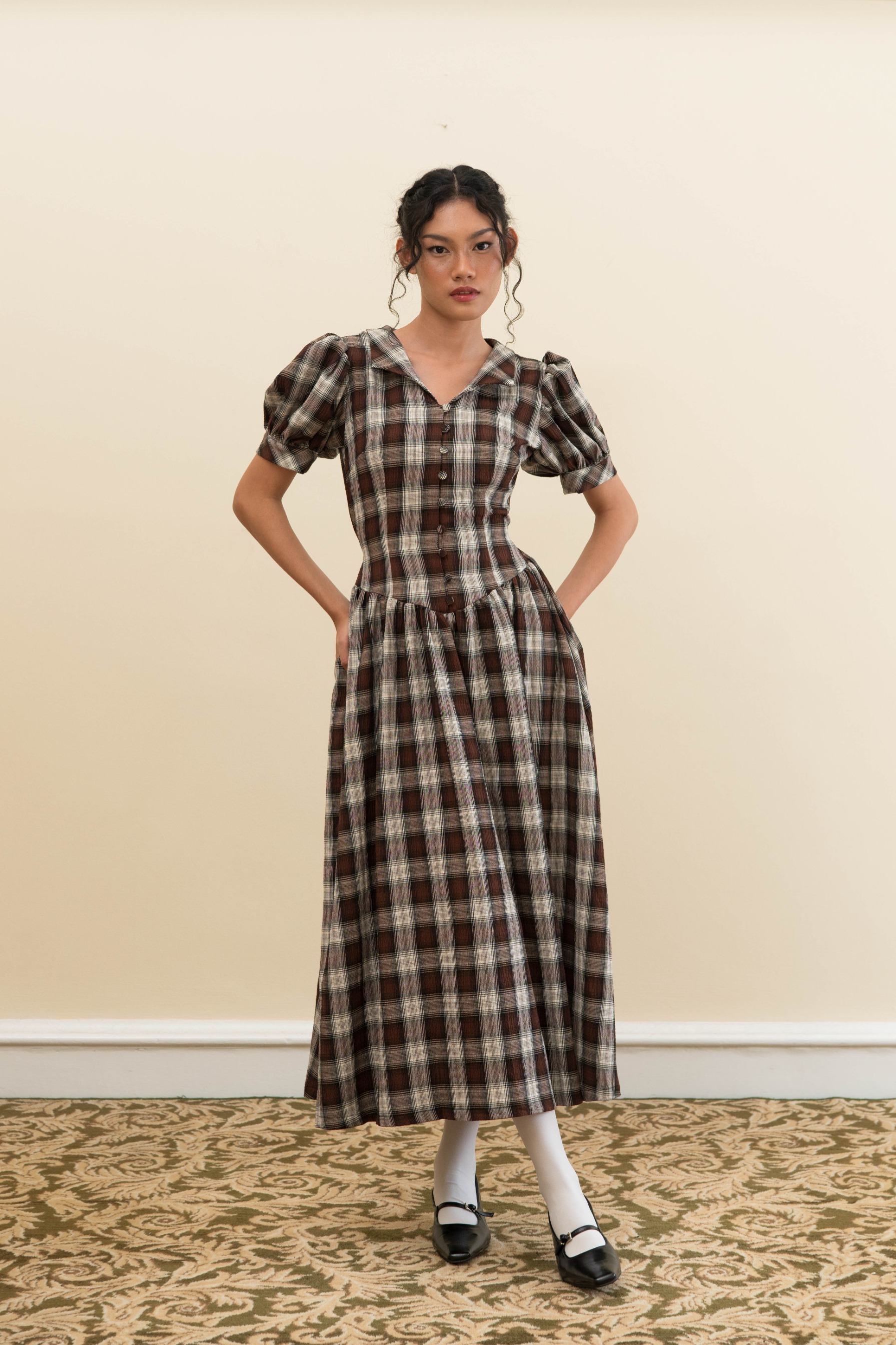 Picnic Dress in Brown Checks