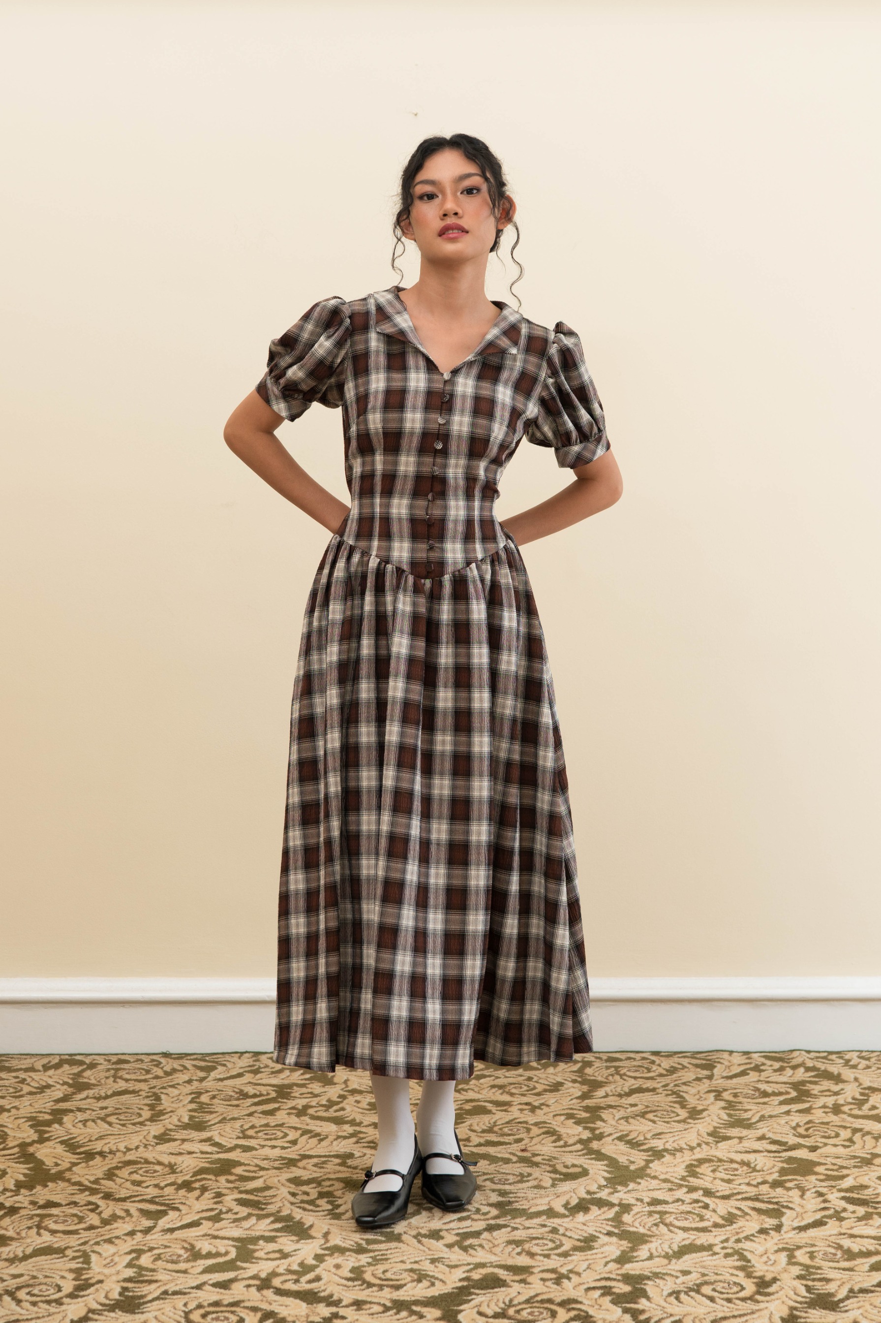 Picnic Dress in Brown Checks