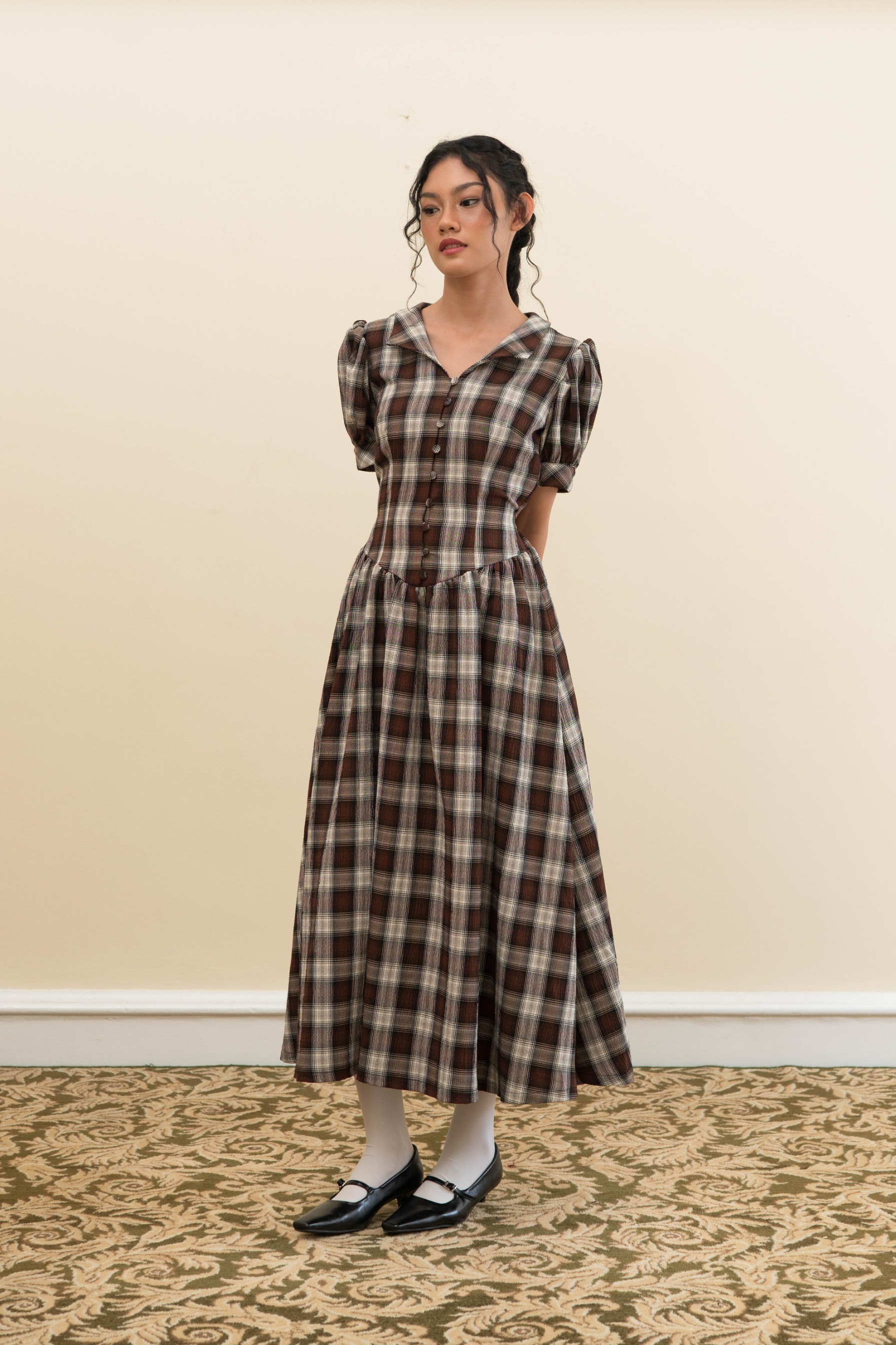 Picnic Dress in Brown Checks