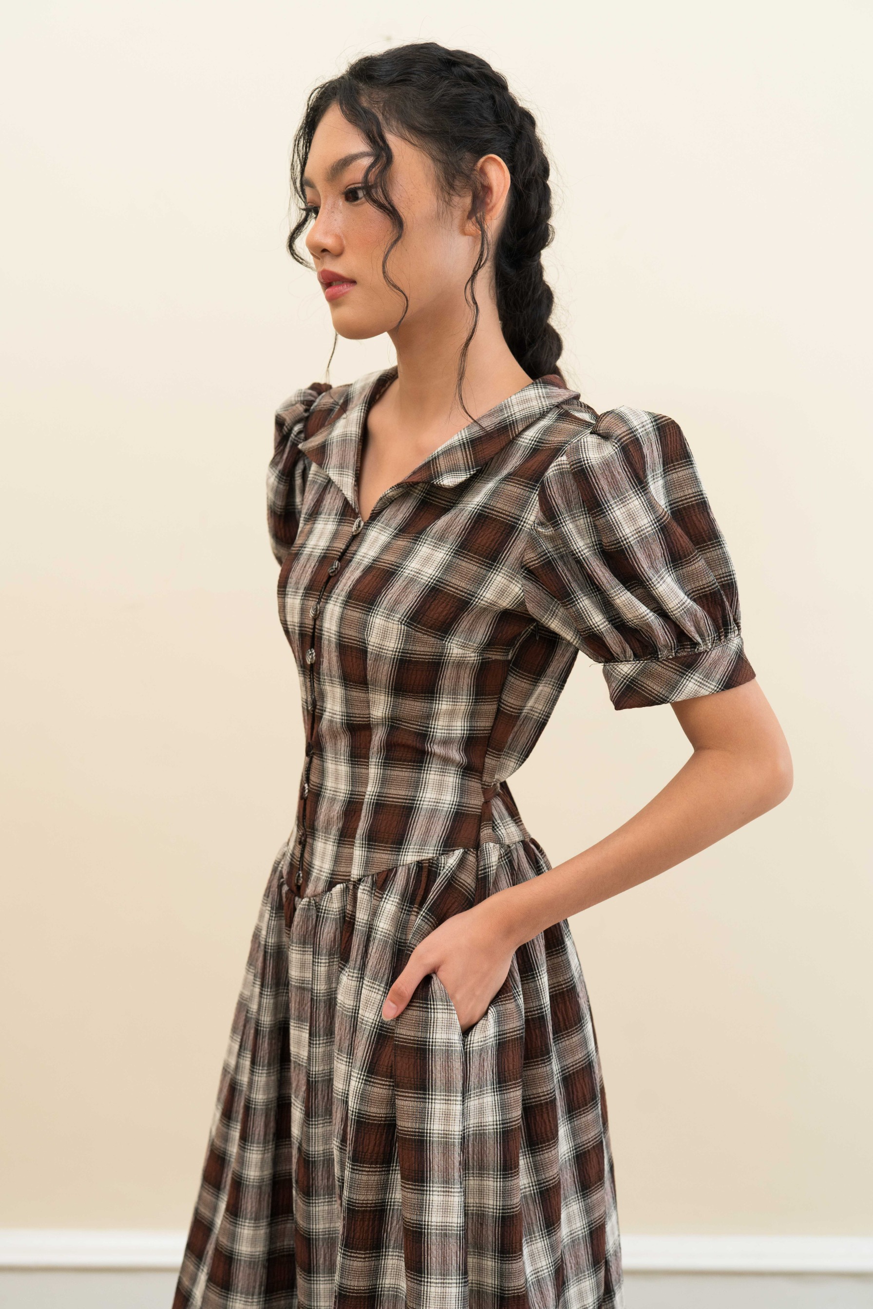 Picnic Dress in Brown Checks