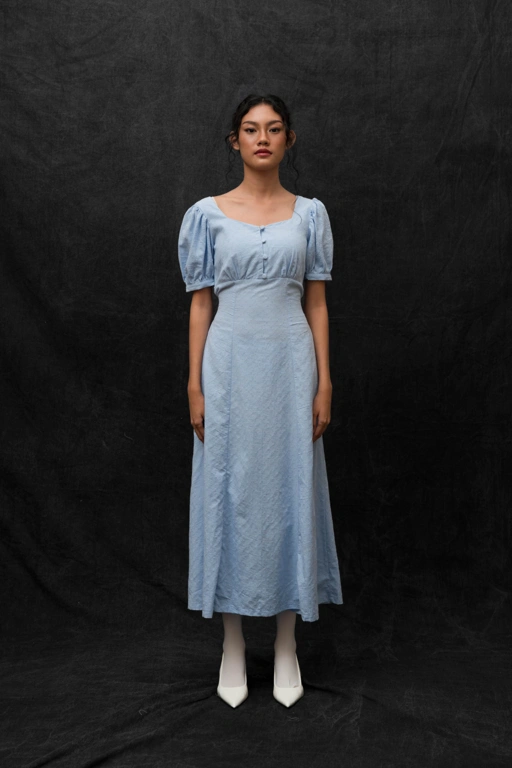 Image of BLOSSOMwithSTARRY Ether Dress in Blue 