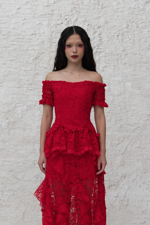 Image of Lunaria Blouse in Red