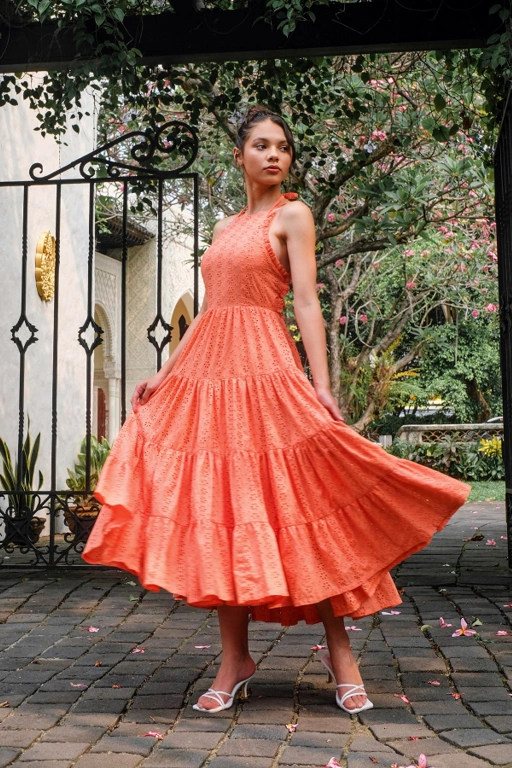 Image of Gaia Dress in Orange