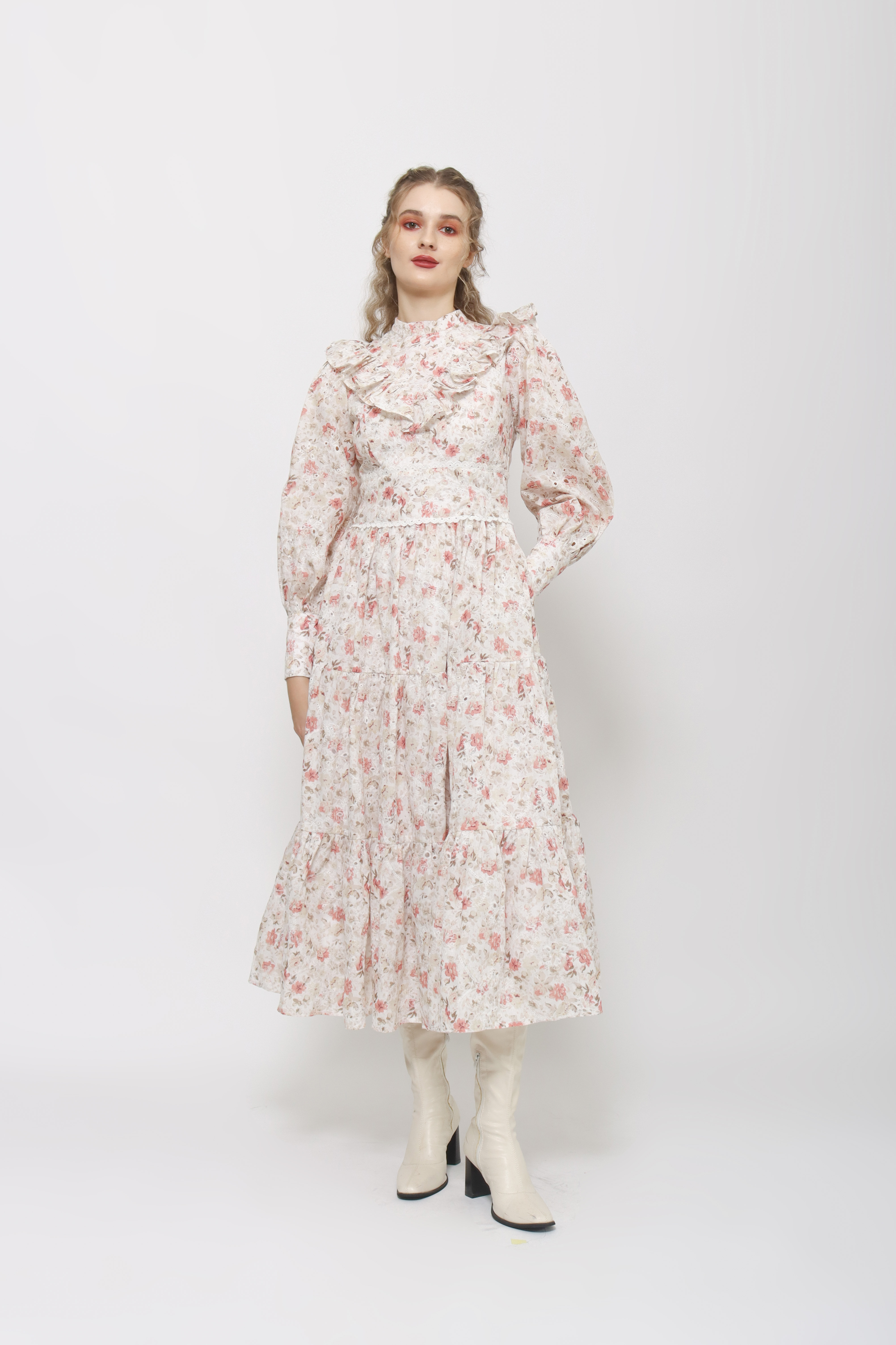 Marina Dress in Cream Floral
