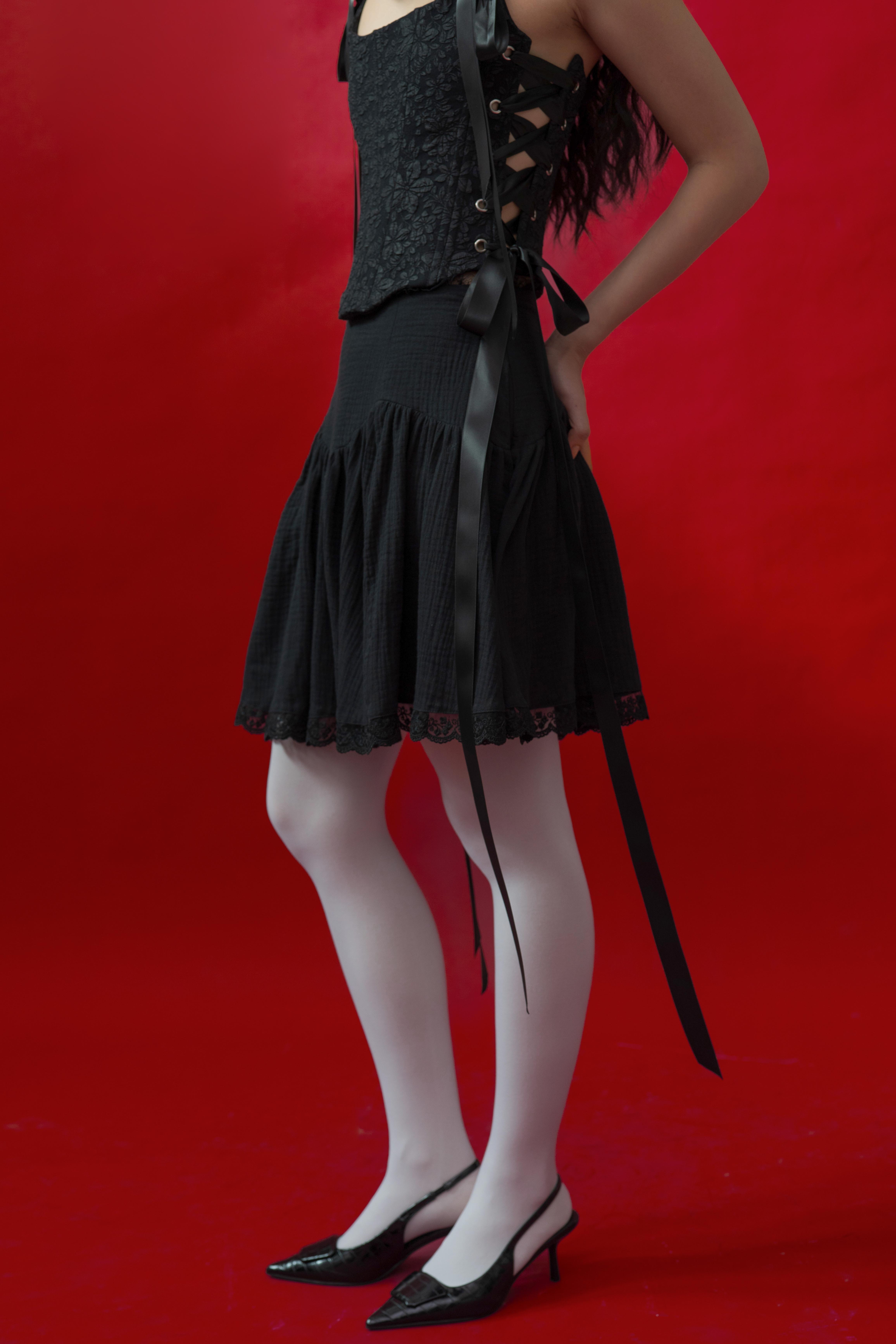 Marceline Short Skirt in Black (Pre-Order)