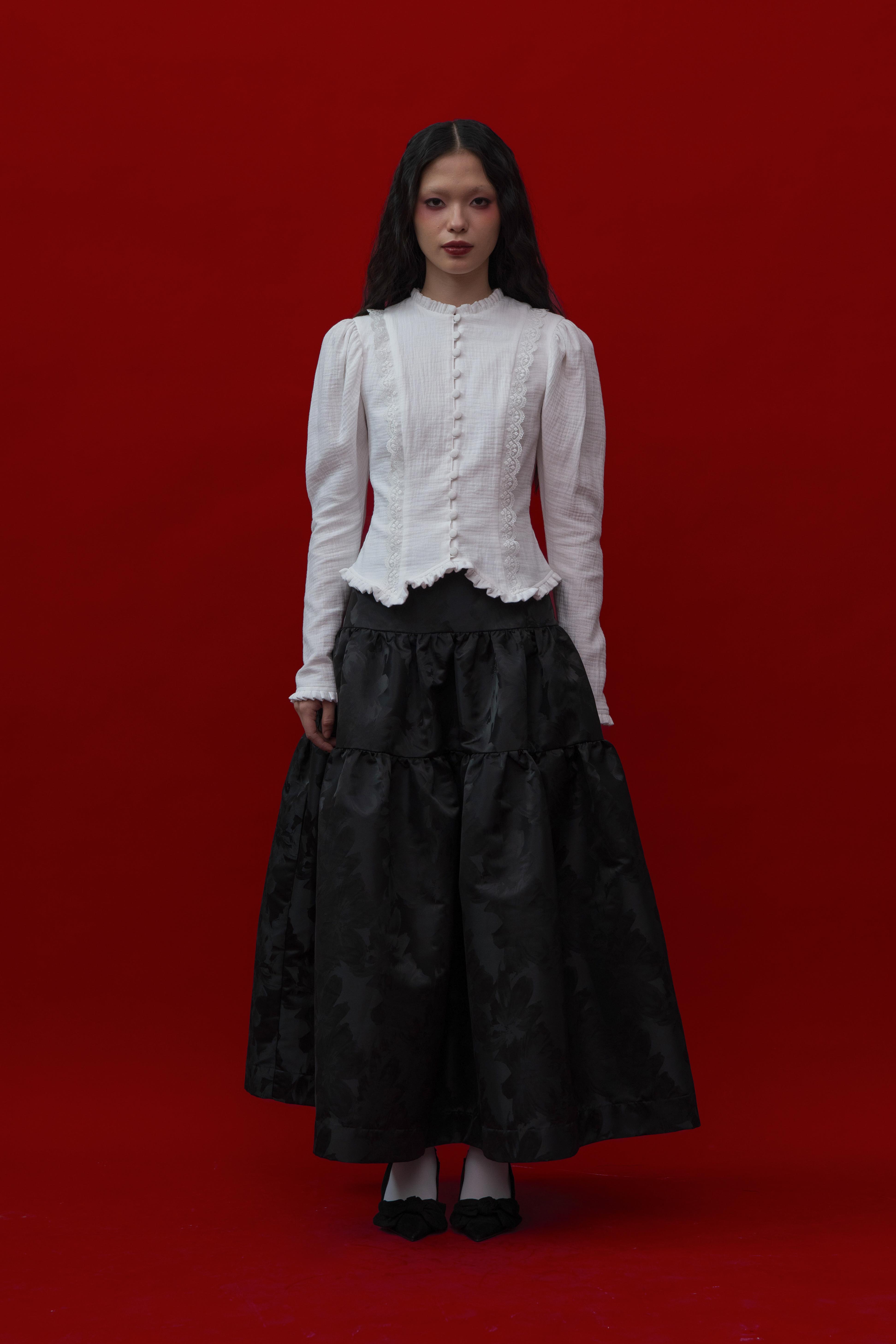 Catherine Blouse in White (Pre-Order)