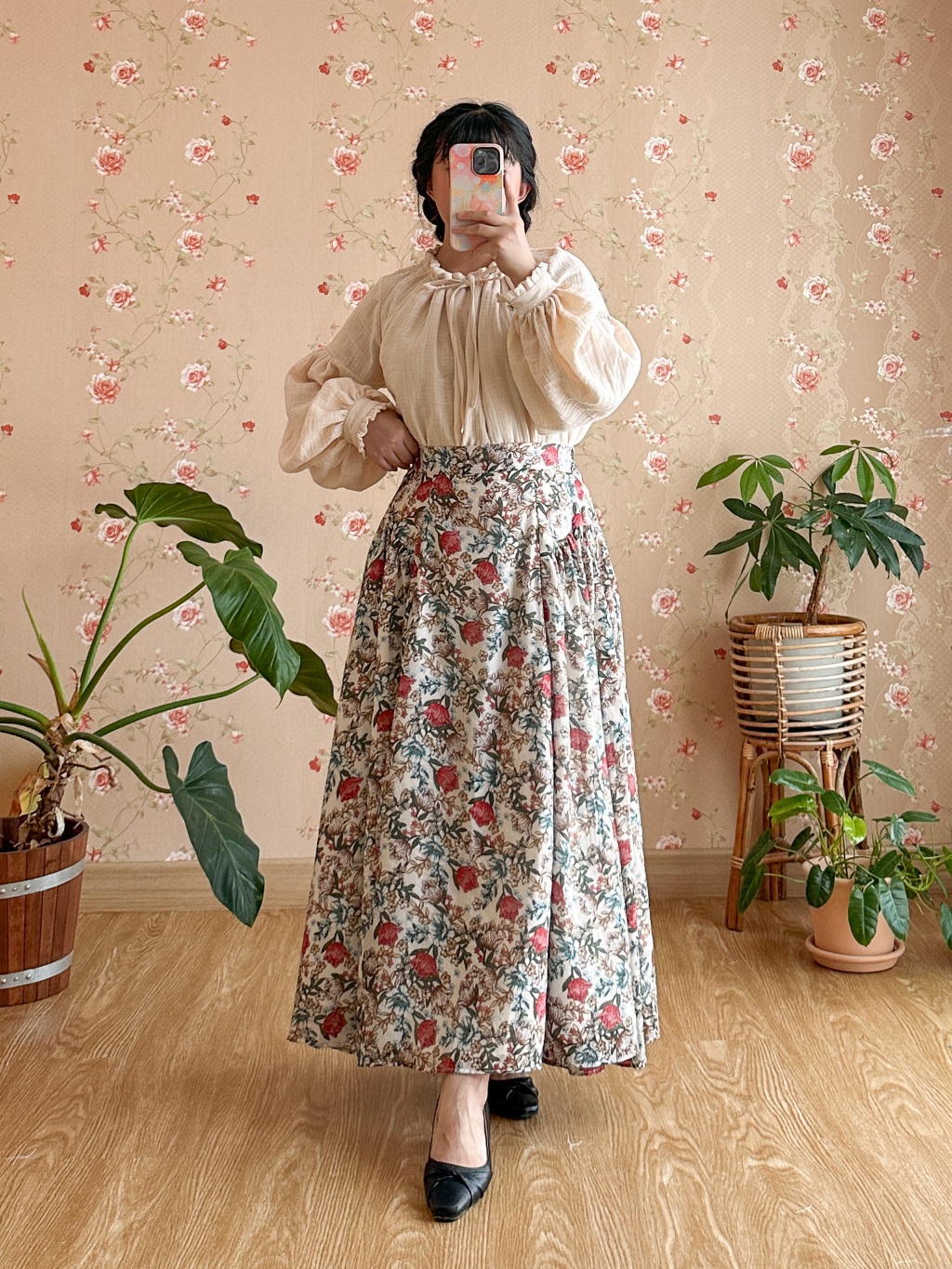 Eden Skirt in Cream Floral