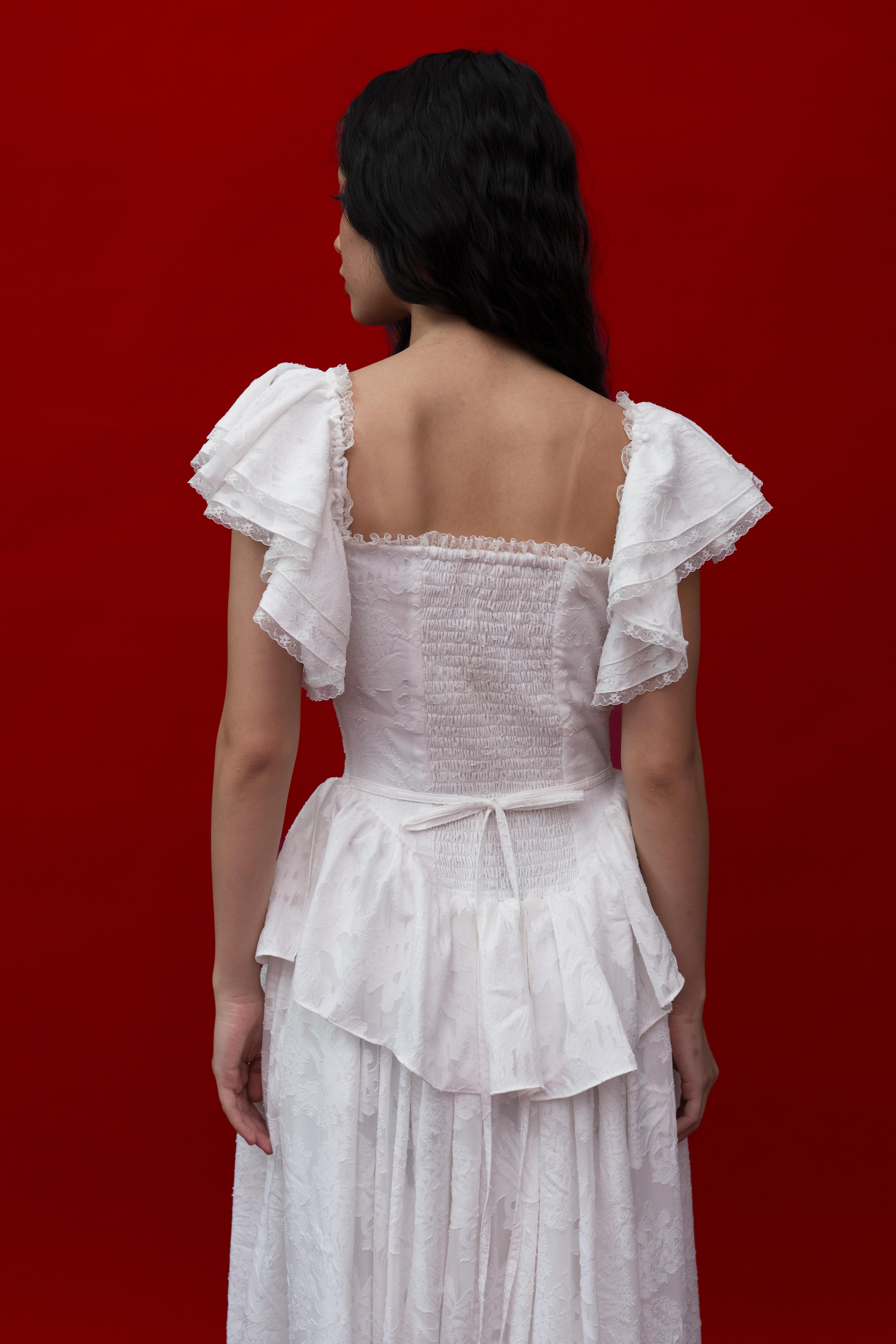 Georgiana Dress in White (Pre-Order)