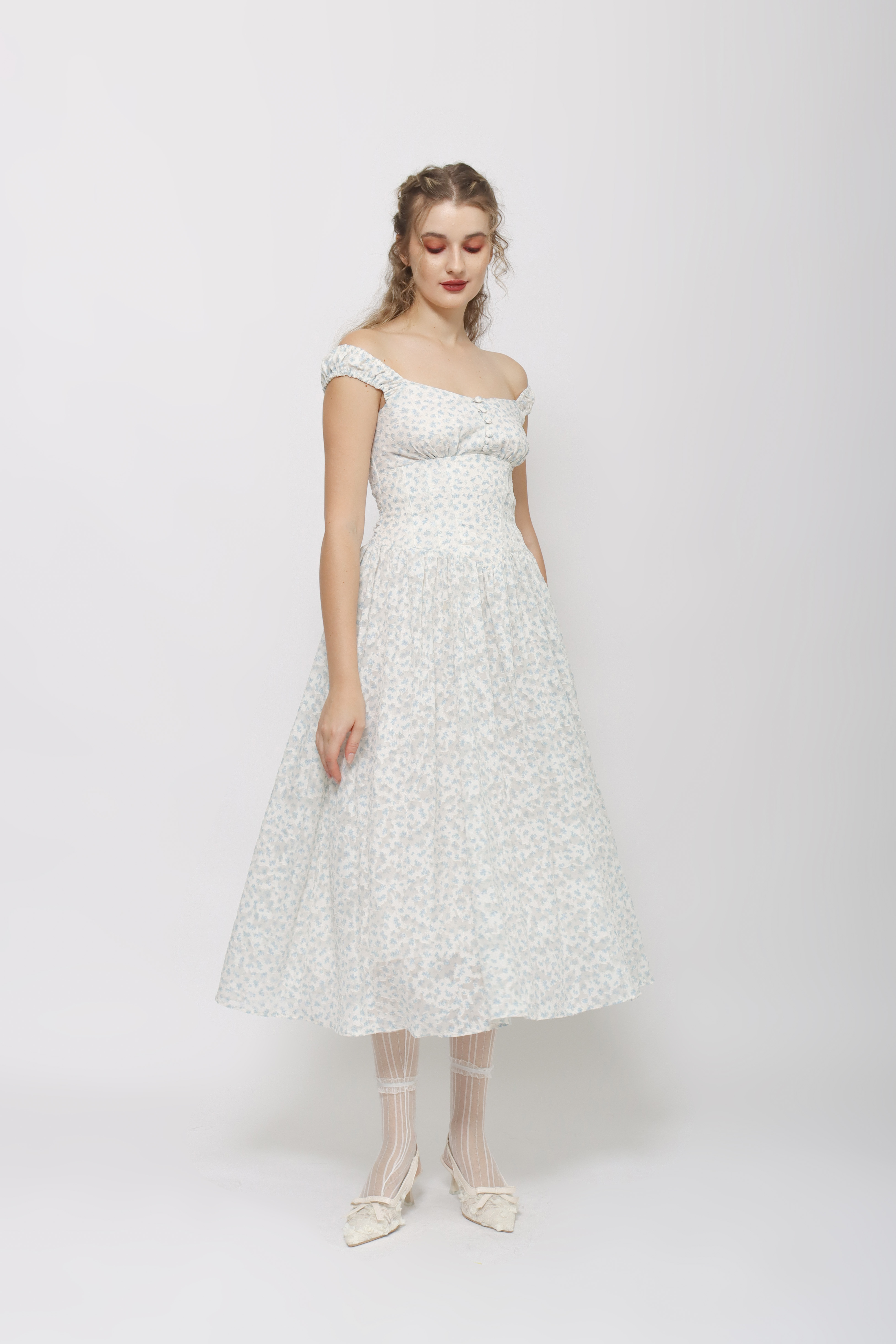 STARRY Azure Dress in Blue Floral