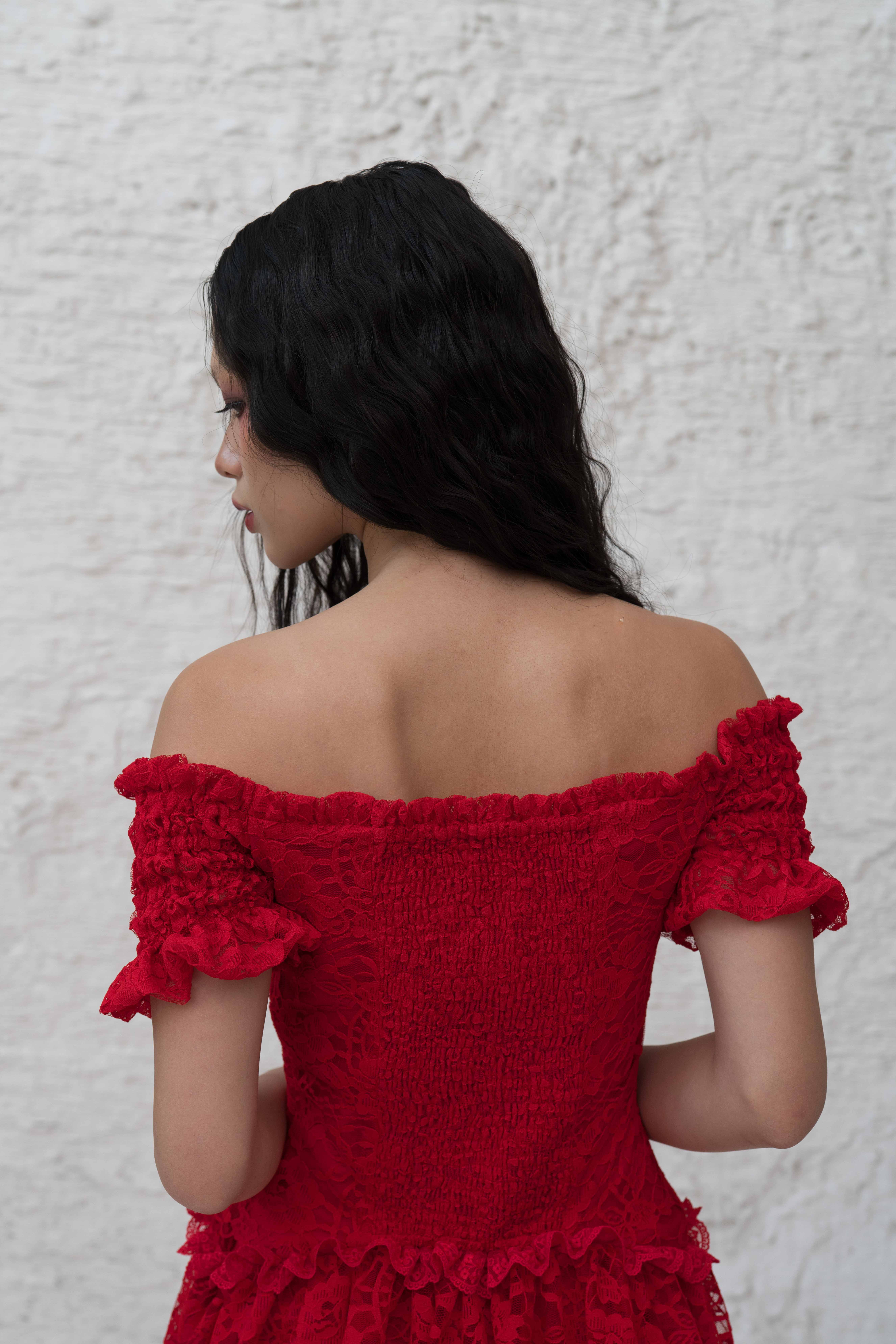 Lunaria Blouse in Red