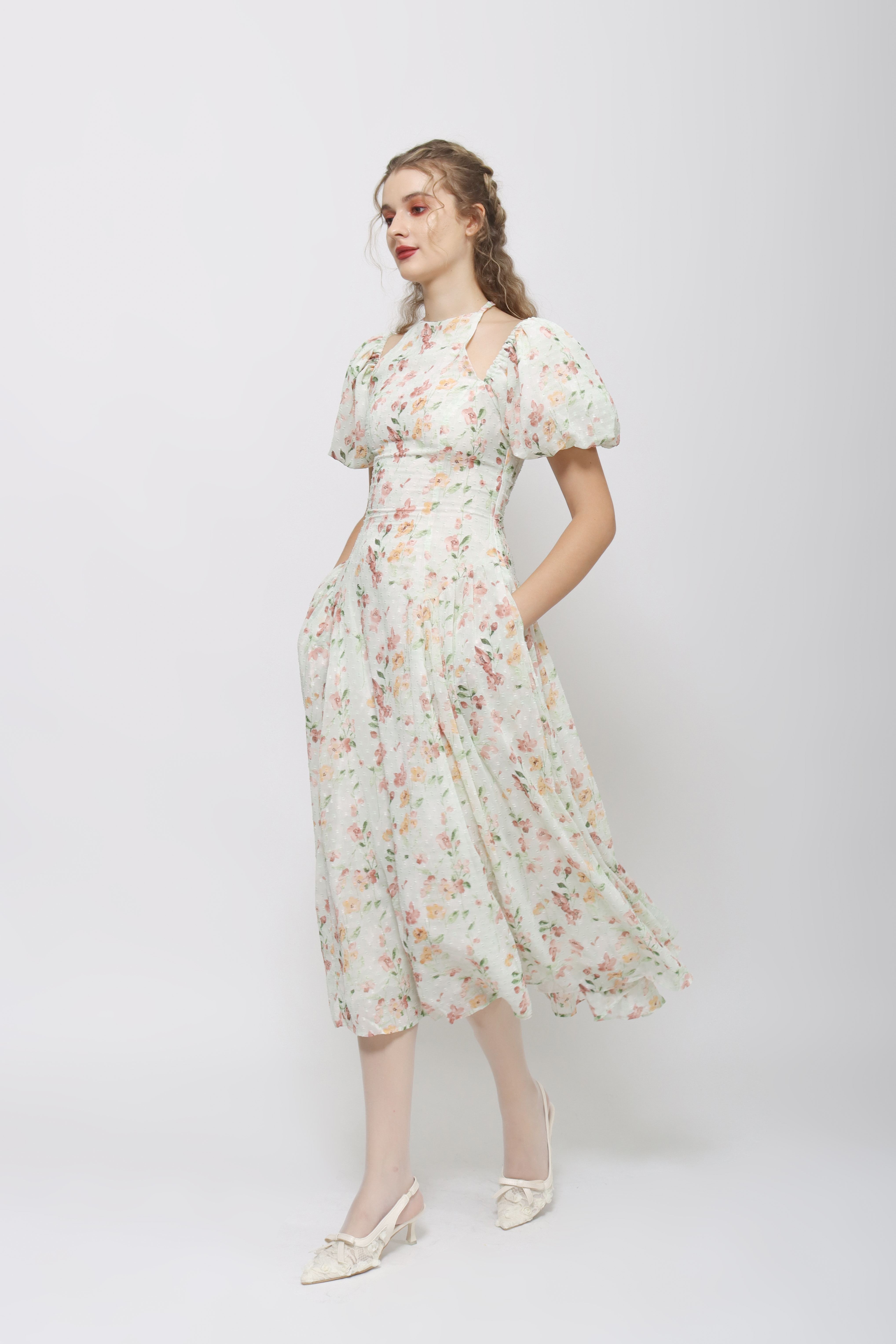 STARRY Elle Dress in Mint Floral
