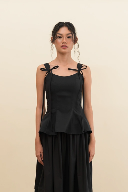 Image of BLOSSOMwithSTARRY Luna Top in Black (Pre-Order)