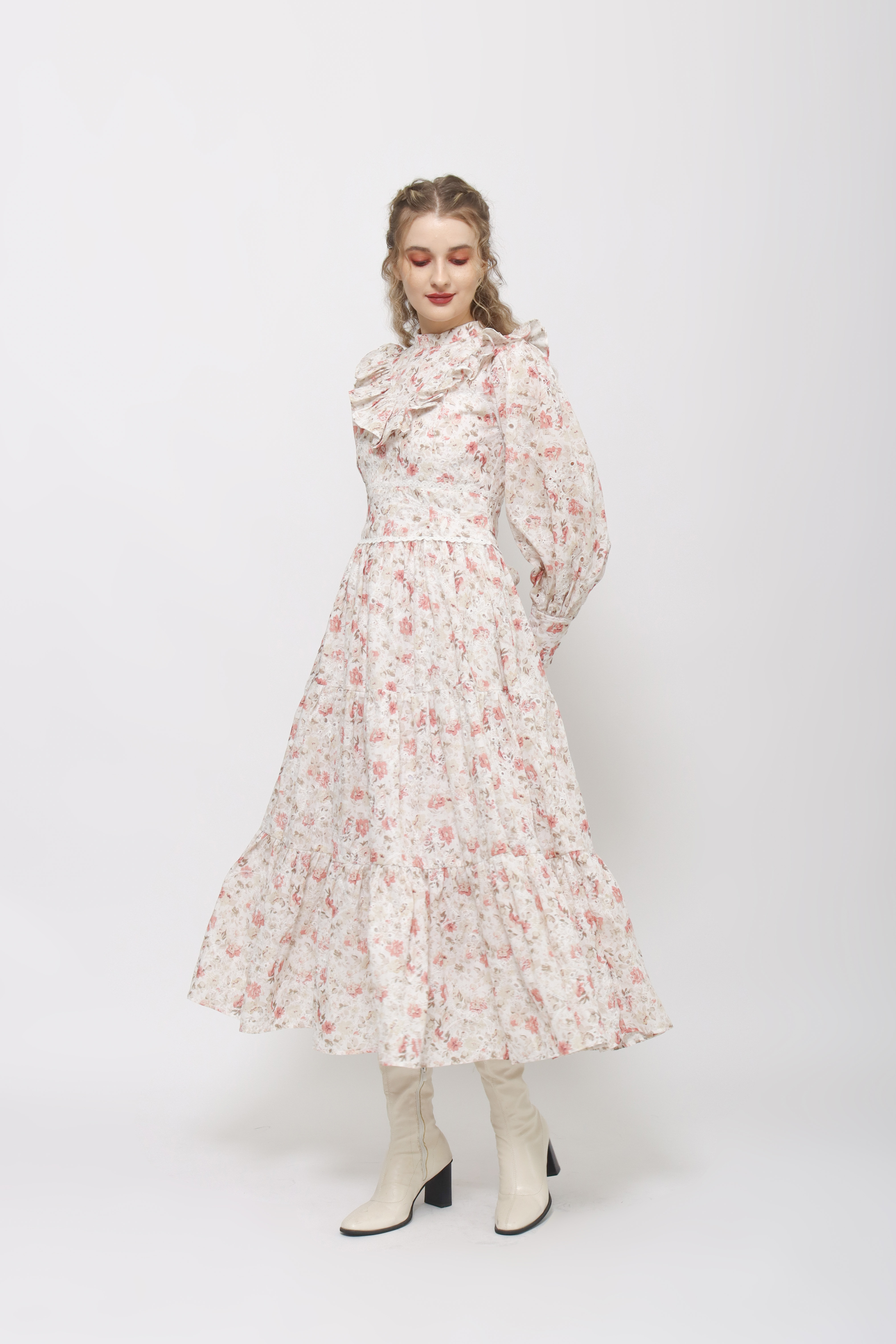 Marina Dress in Cream Floral