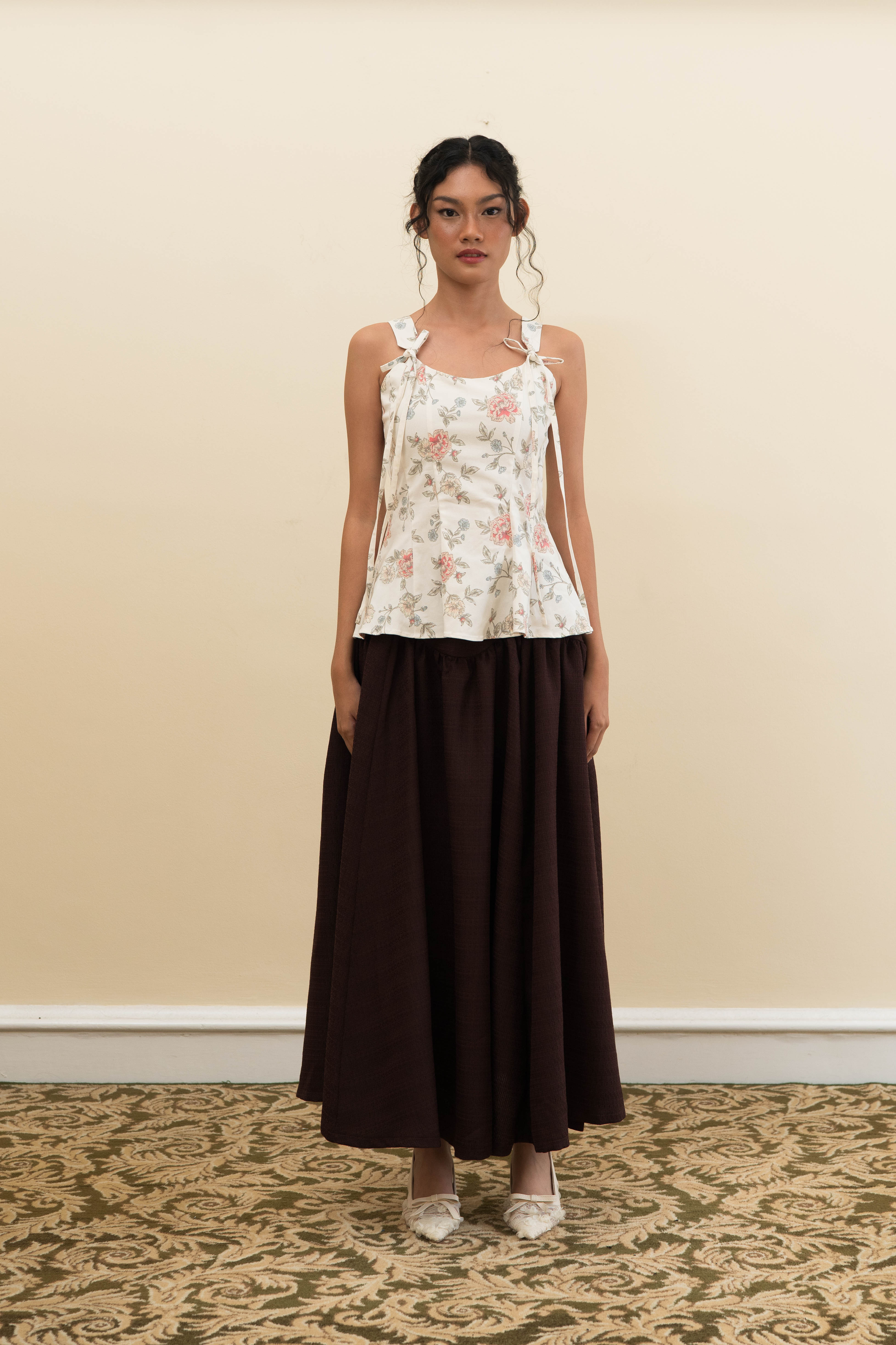 BLOSSOMwithSTARRY Luna Top in White Floral