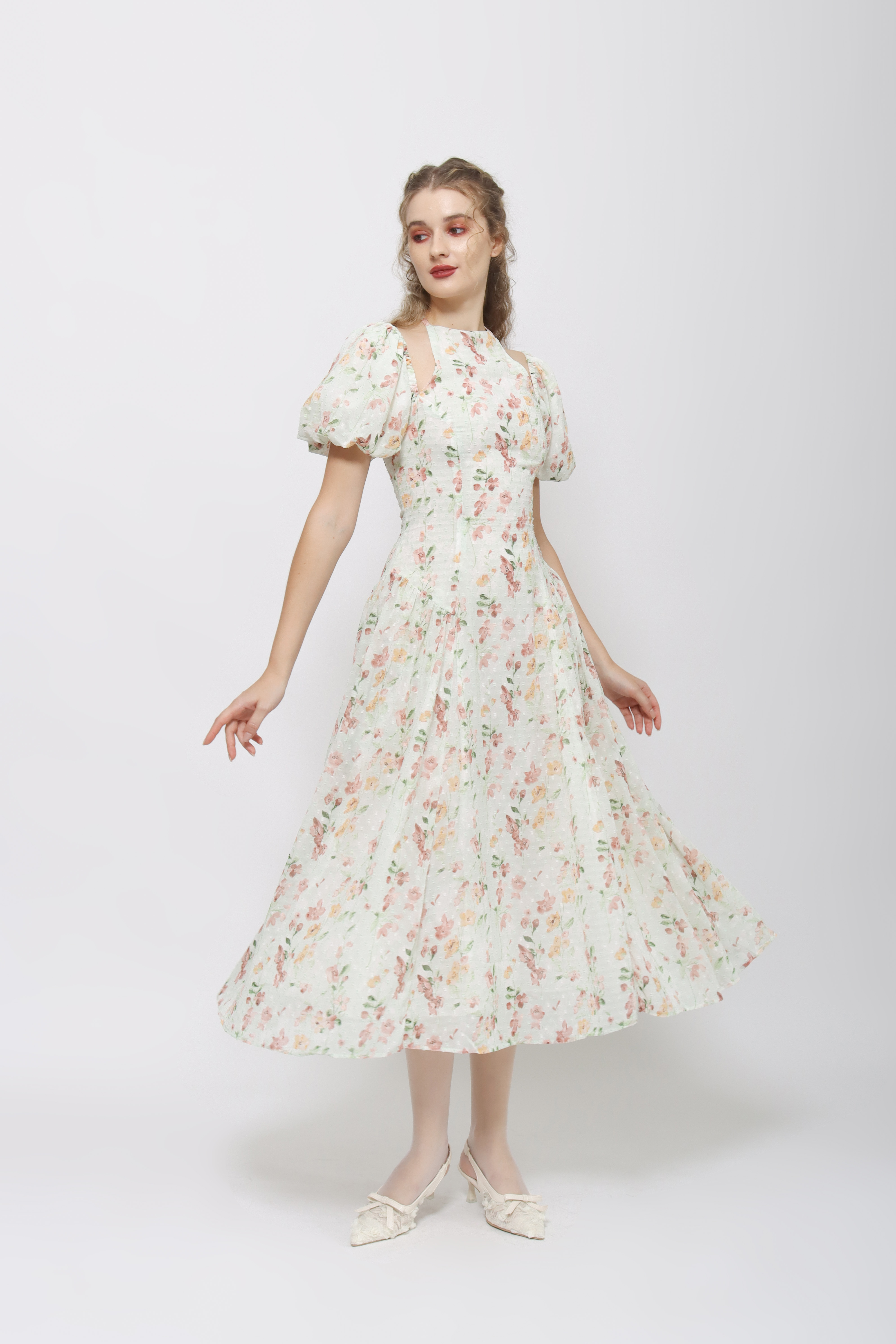 STARRY Elle Dress in Mint Floral