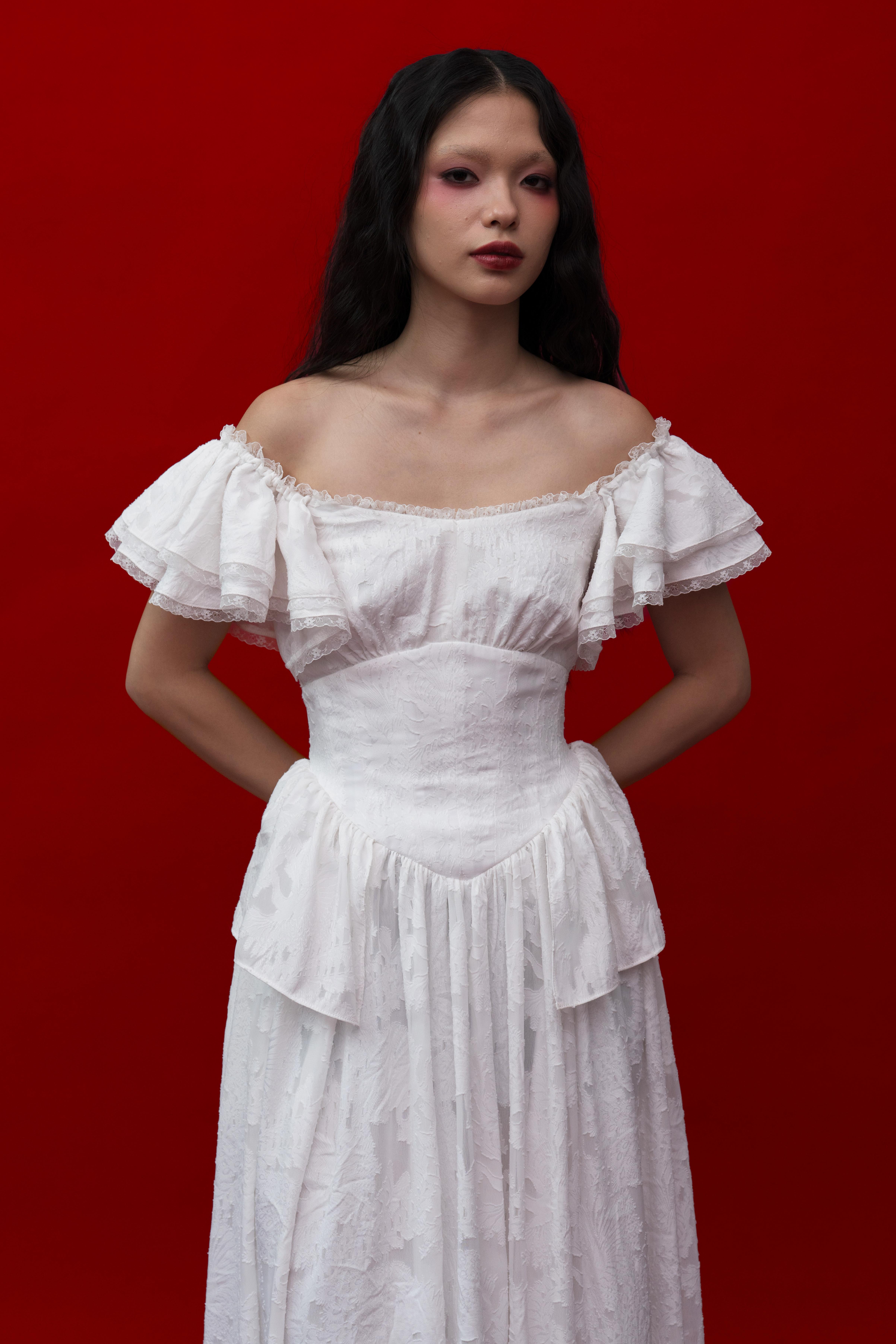 Georgiana Dress in White (Pre-Order)