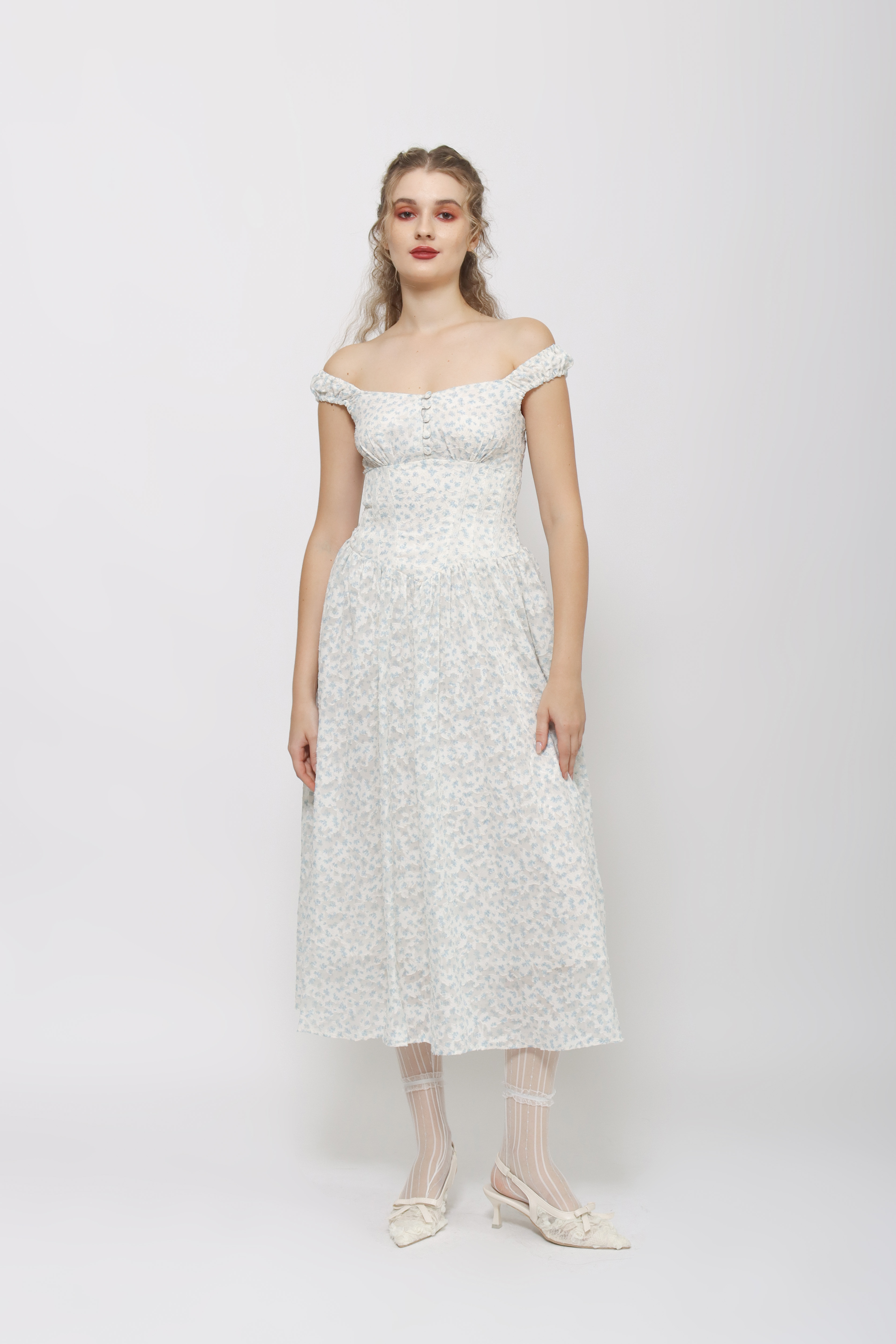 STARRY Azure Dress in Blue Floral