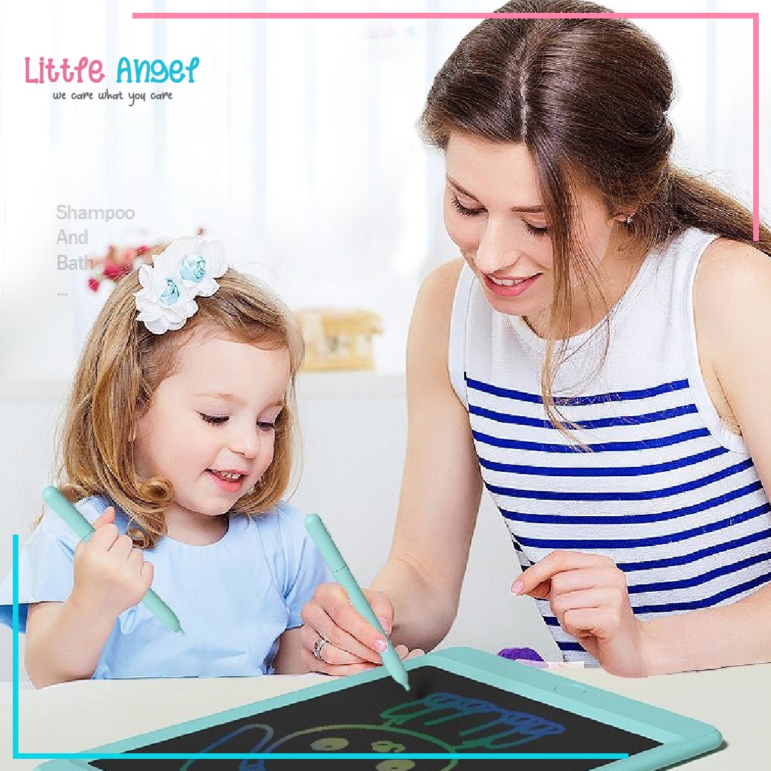 Lcd Tablet Edukasi Anak Drawing Writing Tablet Front Pen Belajar Sekolah / Papan Tulis Digital