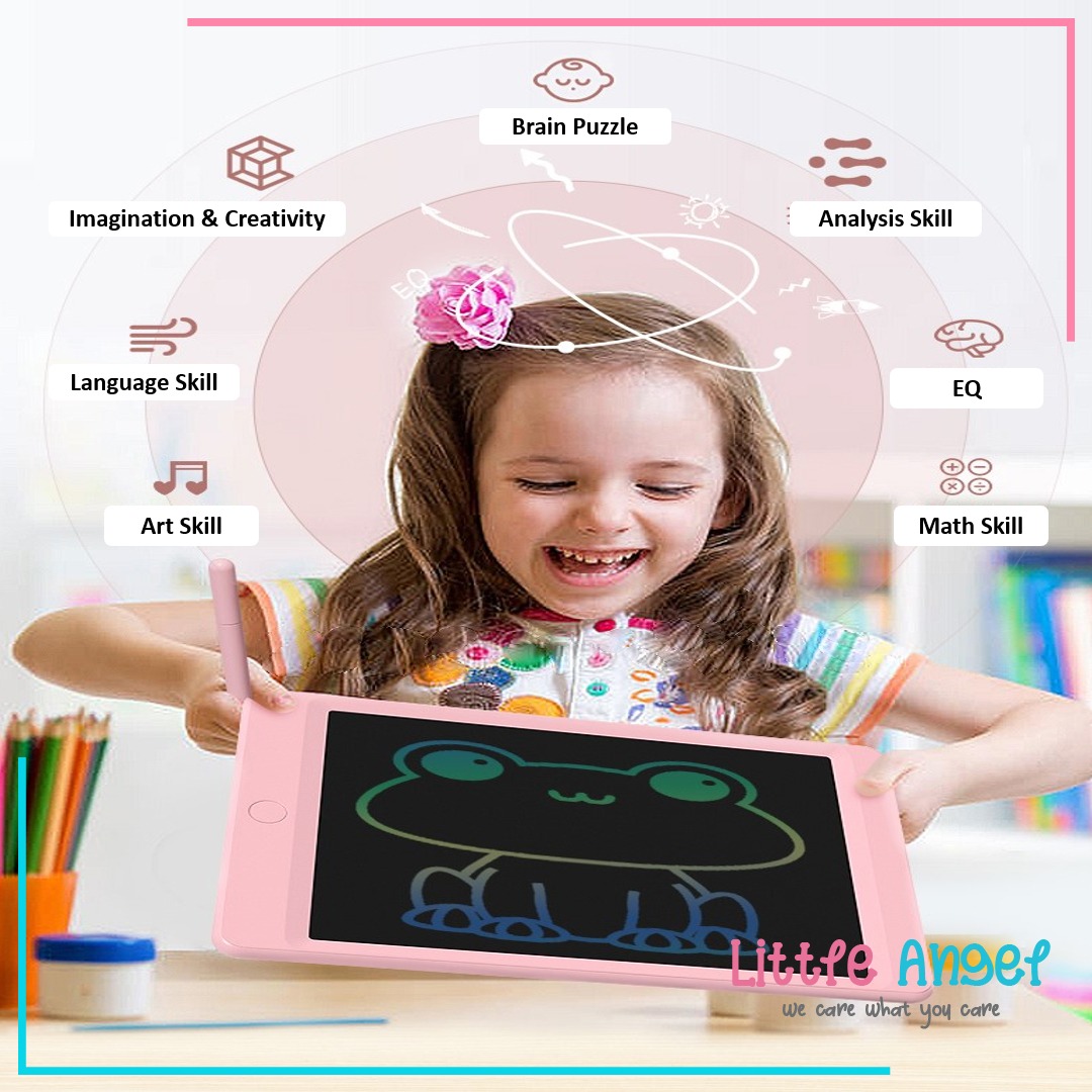Lcd Tablet Edukasi Anak / Drawing Tabet Back Pen Color Belajar Sekolah / Papan Tulis Digital