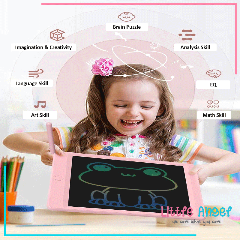 Lcd Tablet Edukasi Anak/ Drawing Writing Tablet Front Pen Color Belajar Sekolah / Papan Tulis Digital
