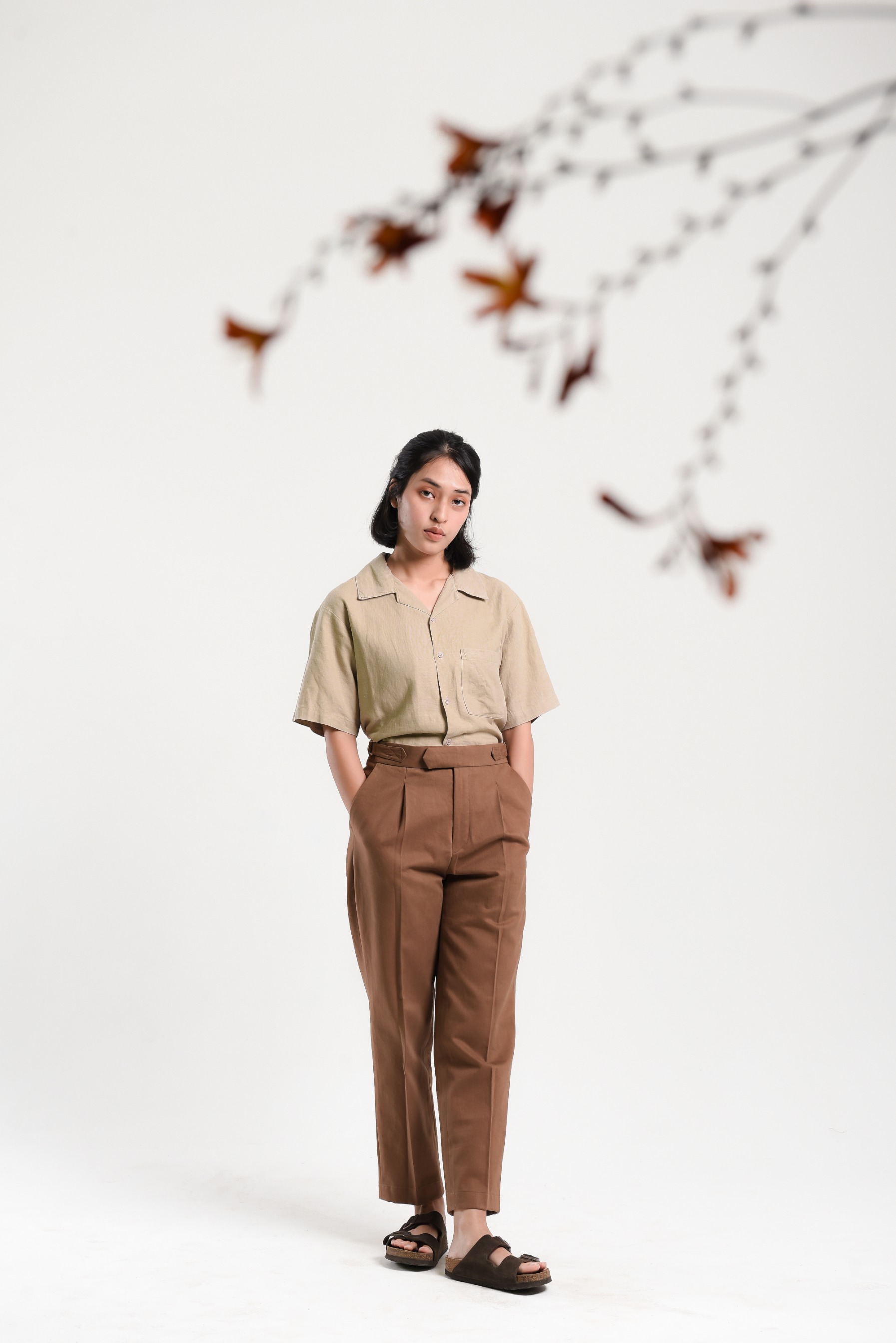 Harebell Brown Buckle Trousers