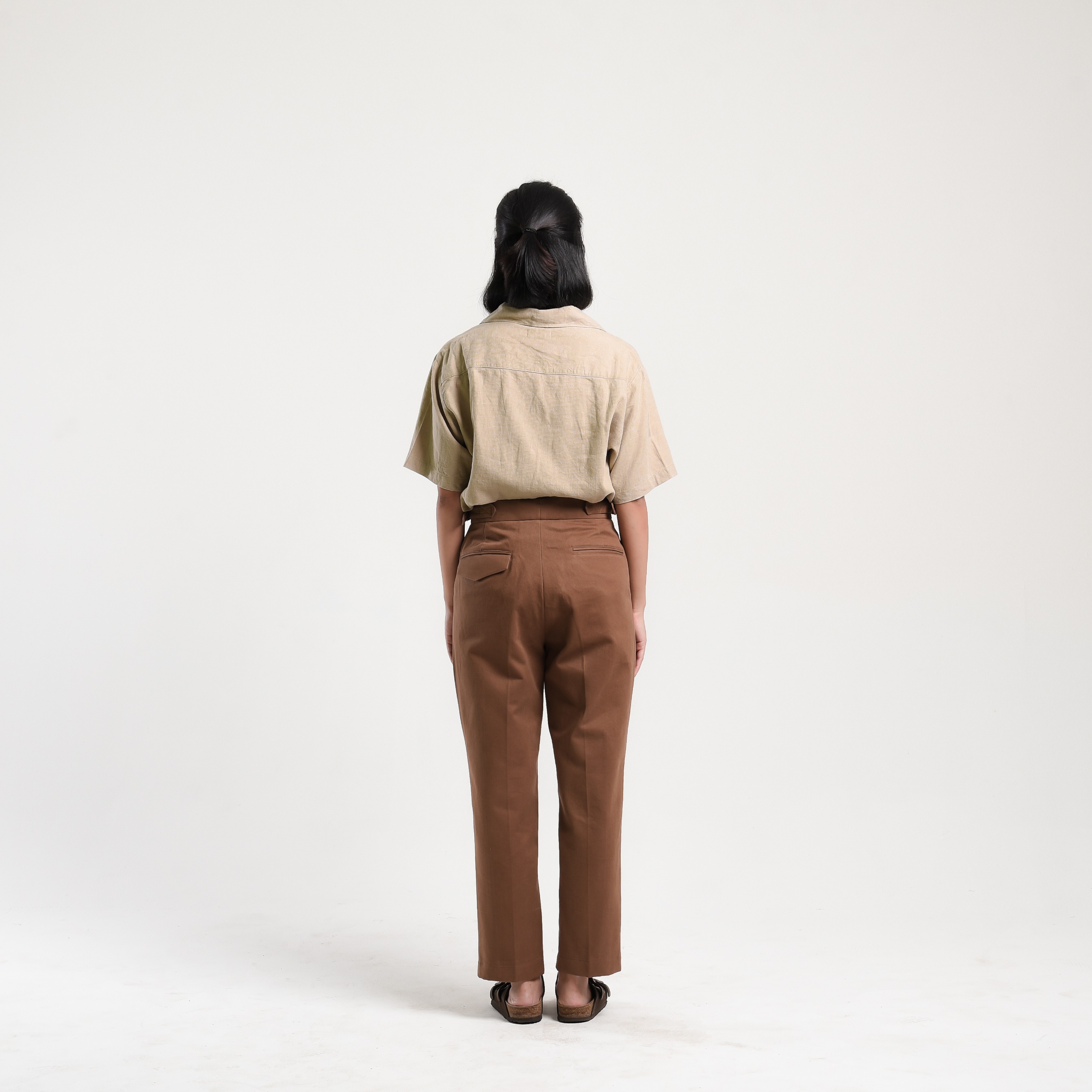 Harebell Brown Buckle Trousers