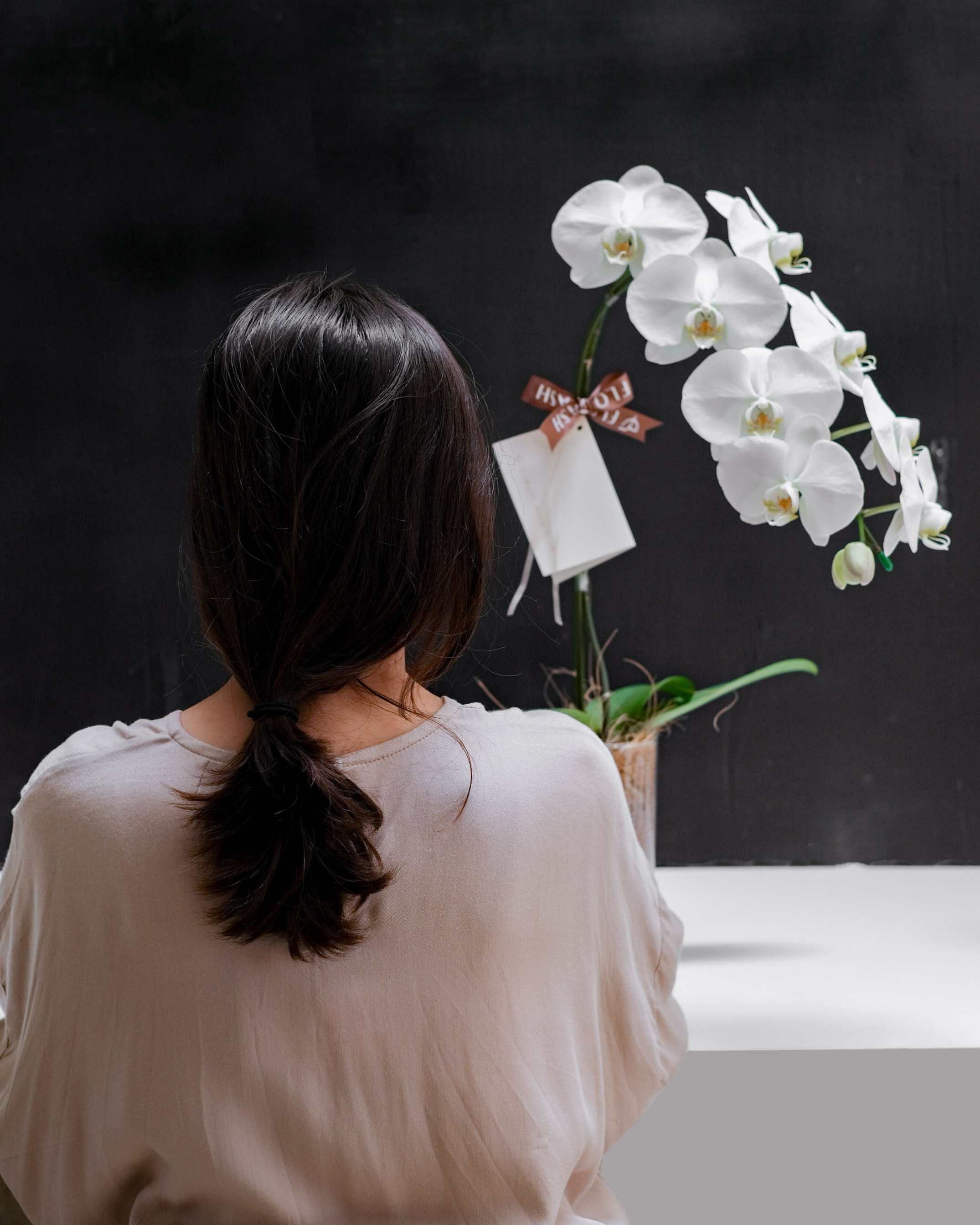 Orchid Vase Medium White