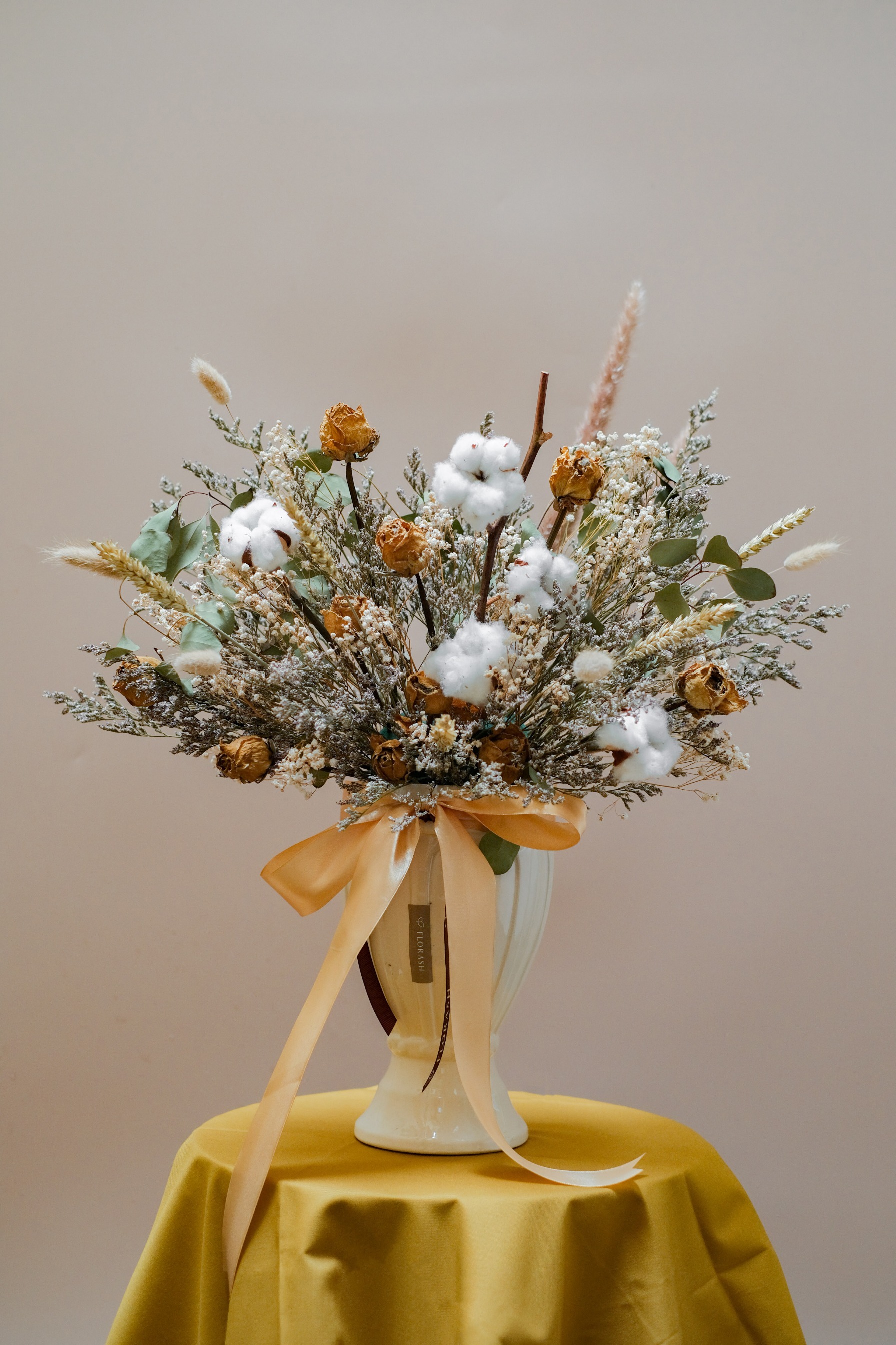 Cotton Pampas Vase Large