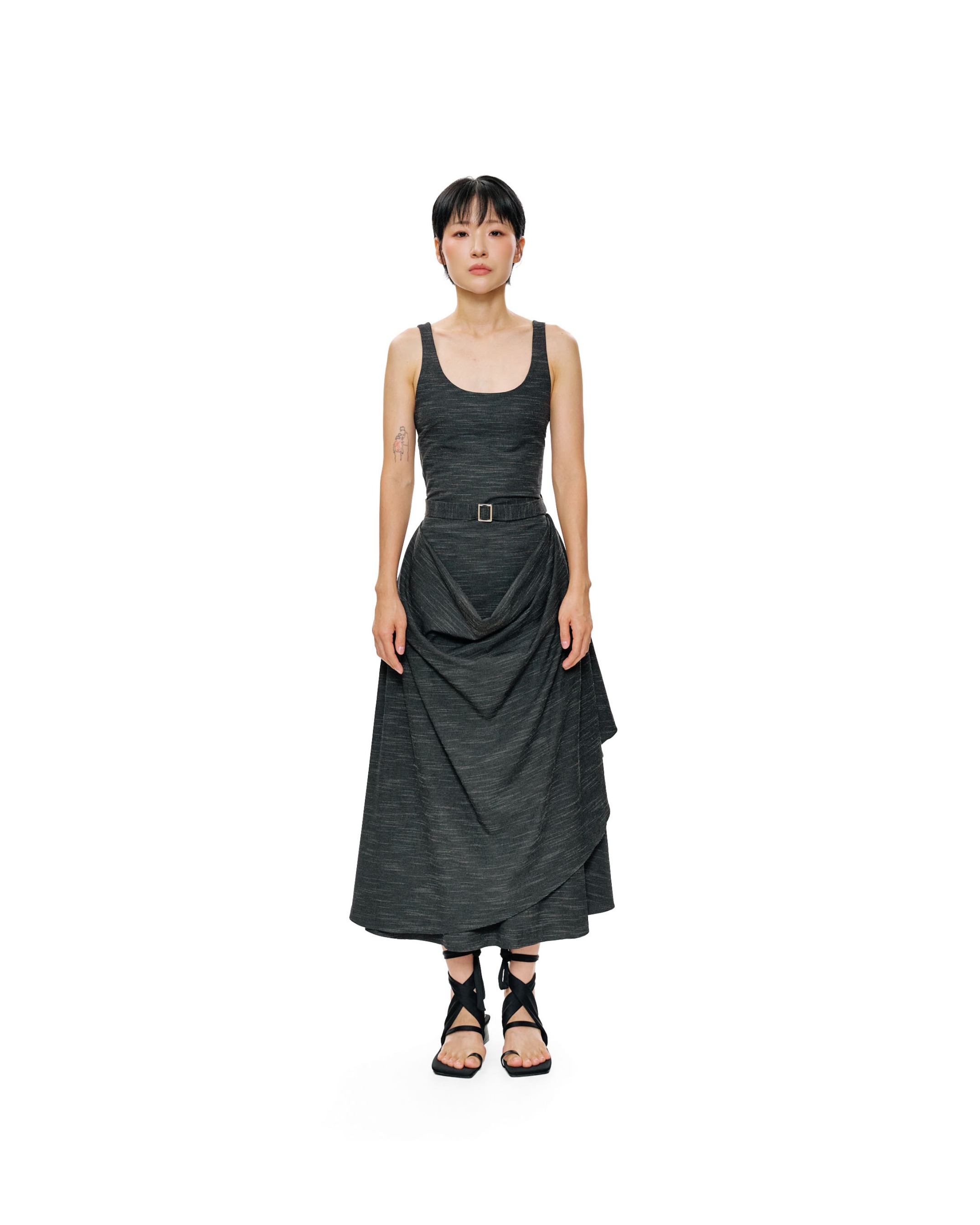 FOUNTAIN ASSYMETRIC DRESS - STRIPE