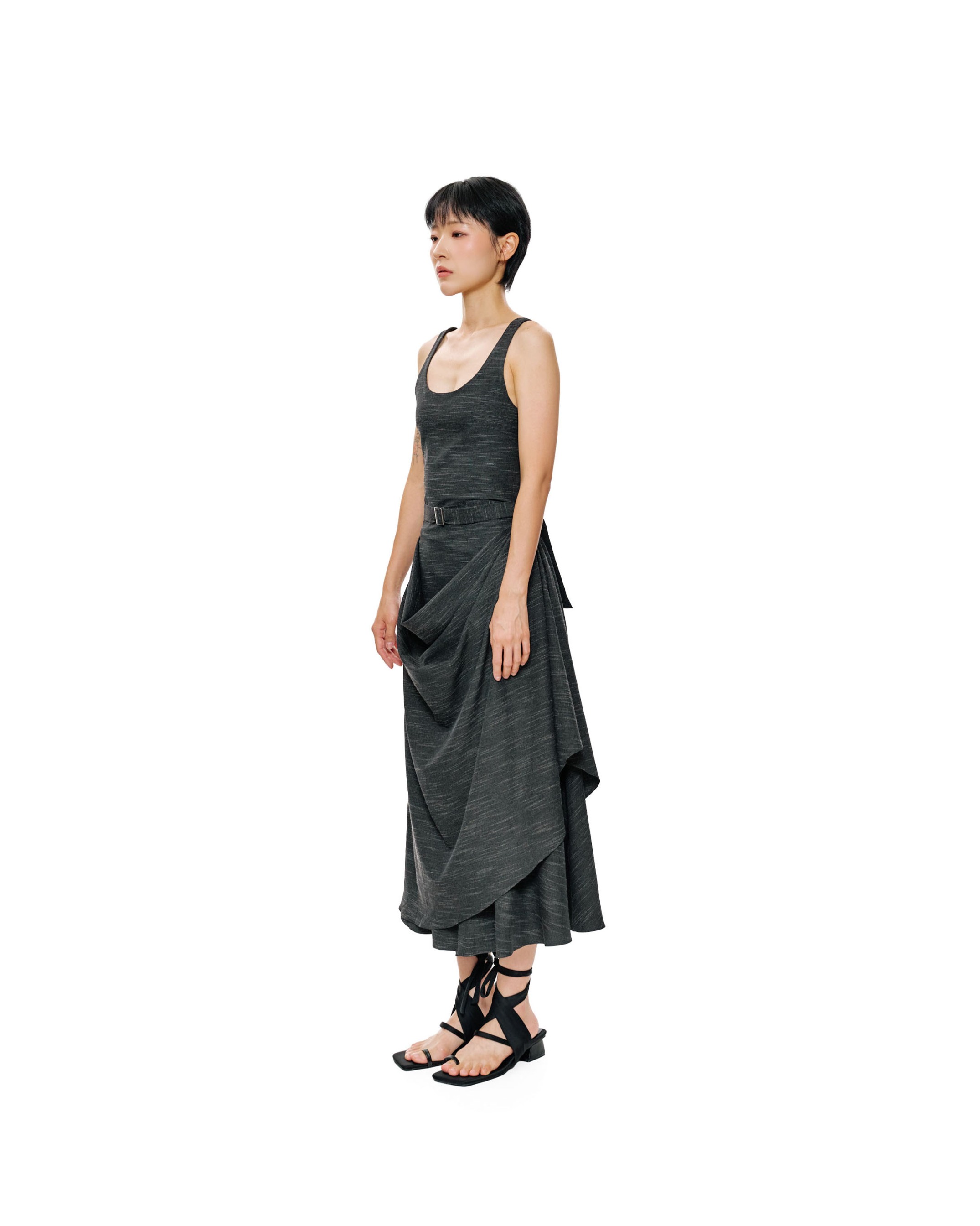 FOUNTAIN ASSYMETRIC DRESS - STRIPE