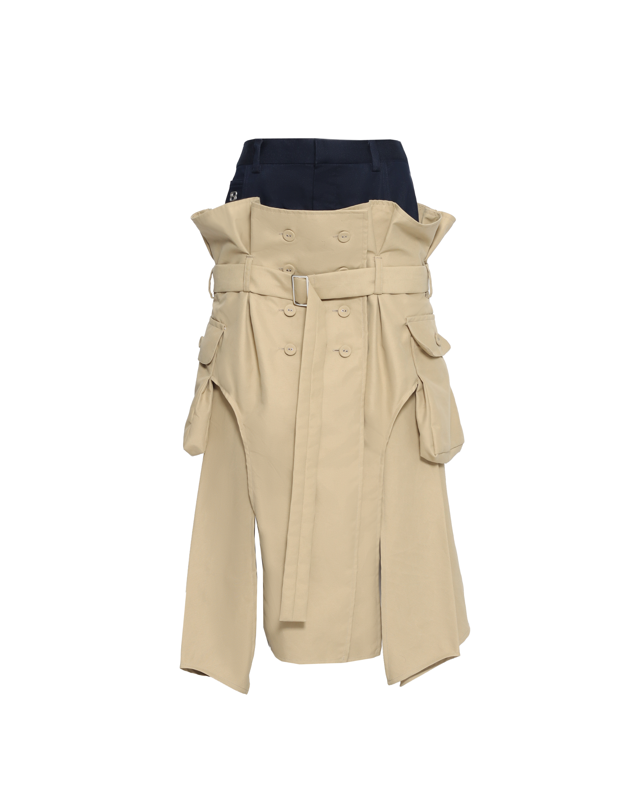STACKED TRENCH SKIRT