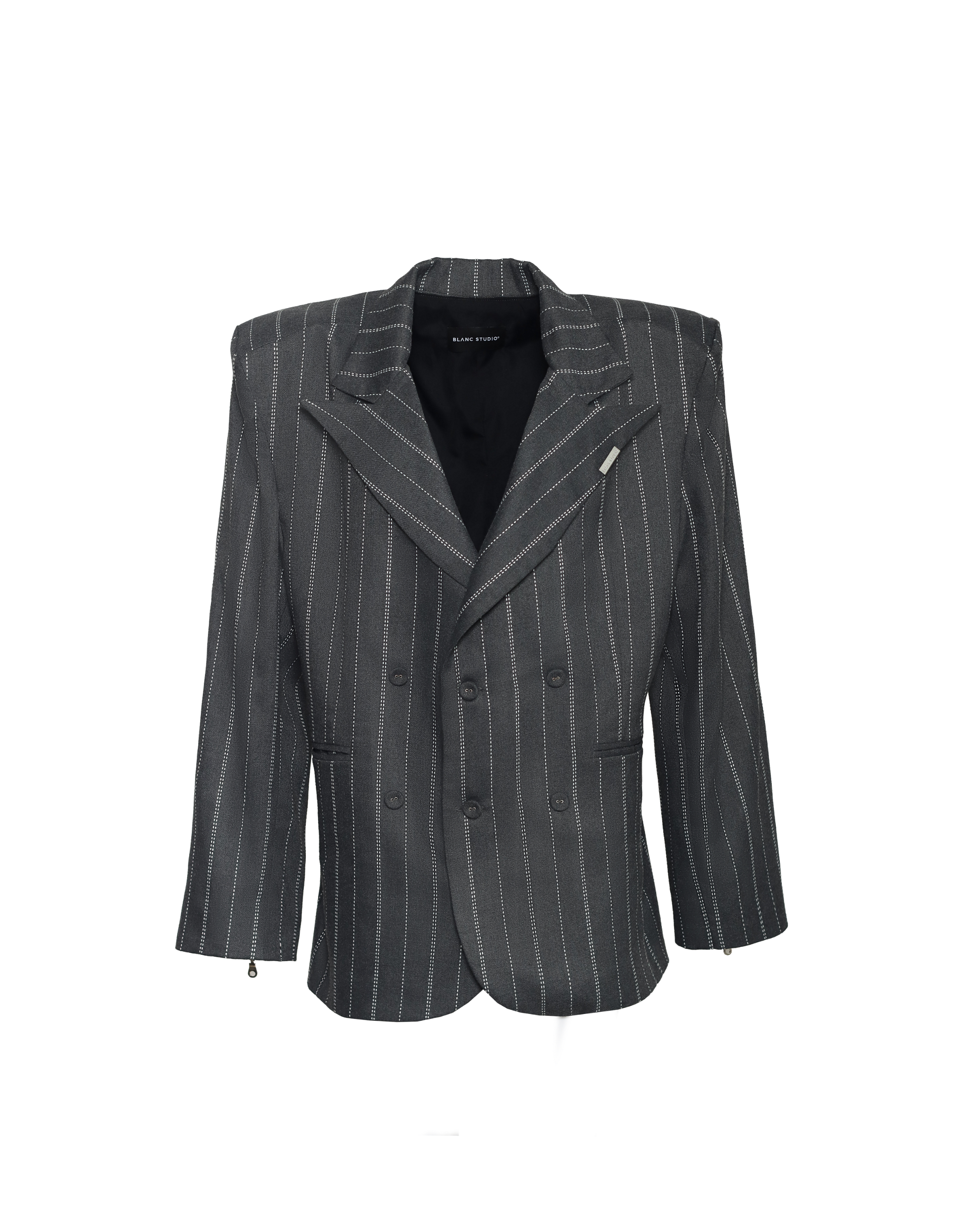 SLAB STRUCTURED BLAZER - STRIPE