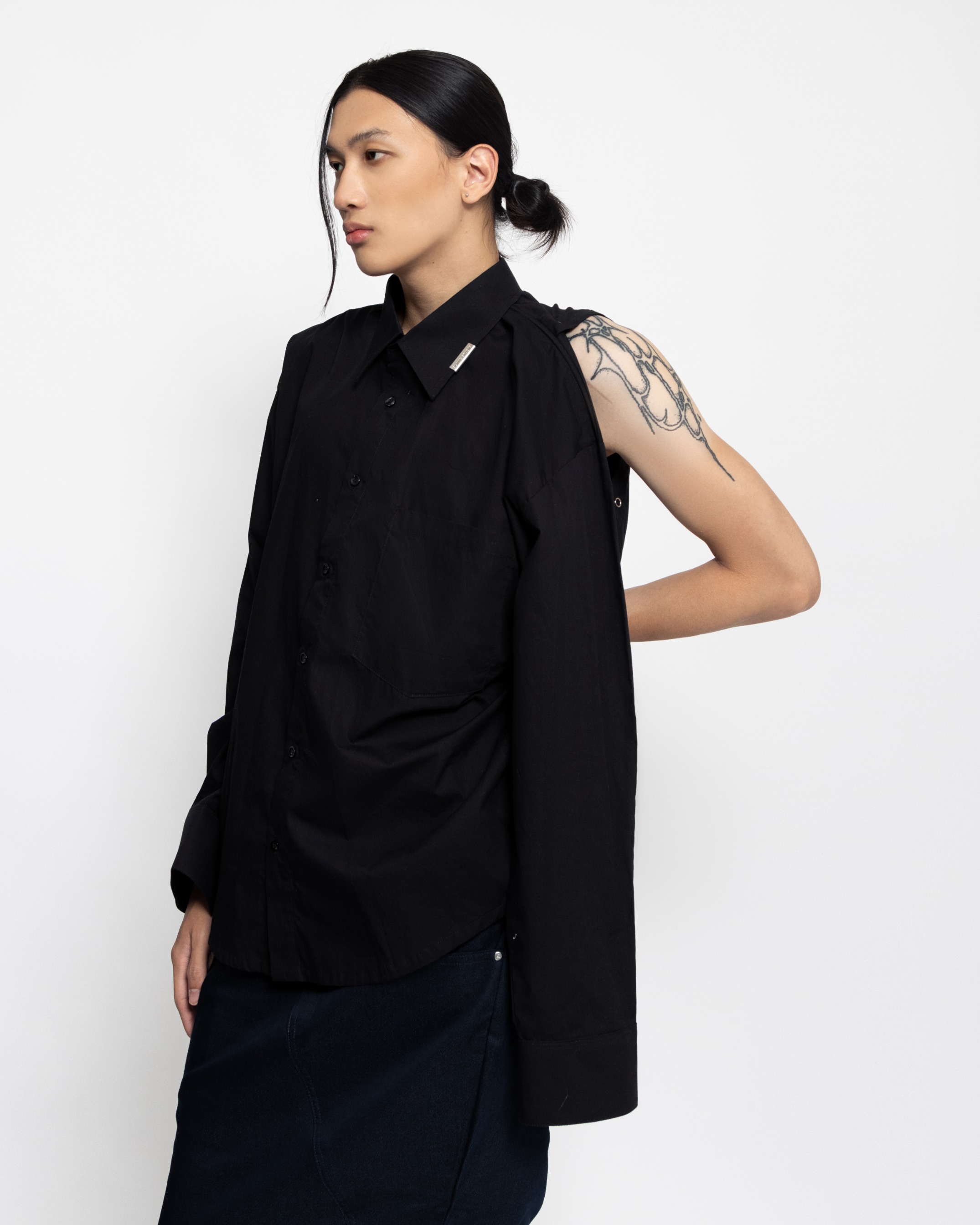 CANOPY OVERSIZE SHIRT - BLACK